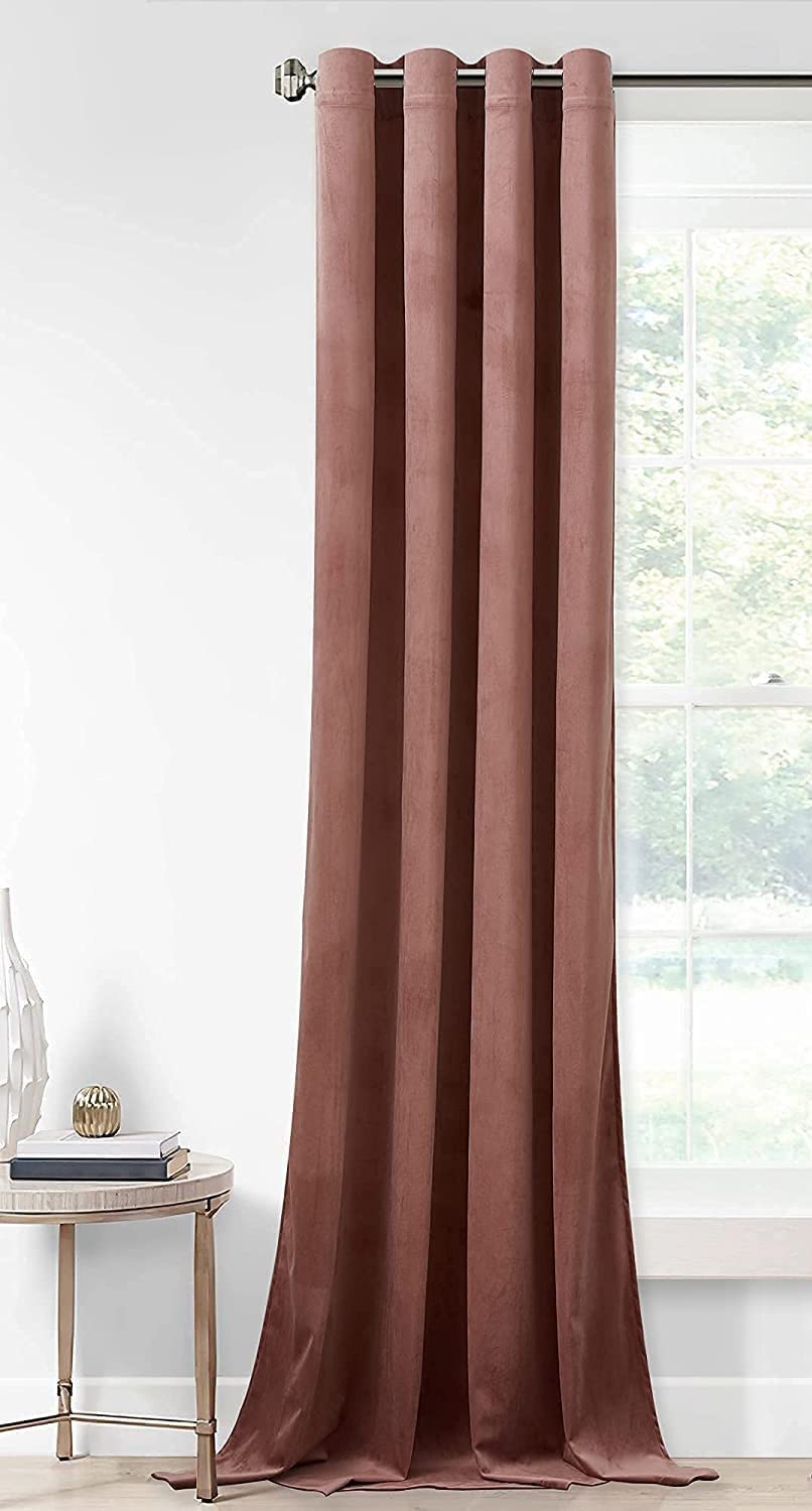 Elegant Velvet curtains - Soft Velour fabric - Steel Grommets - for living rooms - 1 piece-Wild Rose