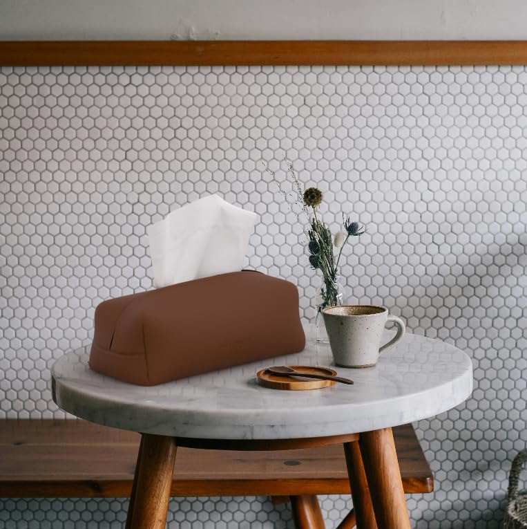 Leather Tissue Box Cover - Elegant and Durable Design for Home, Office and Car Decor