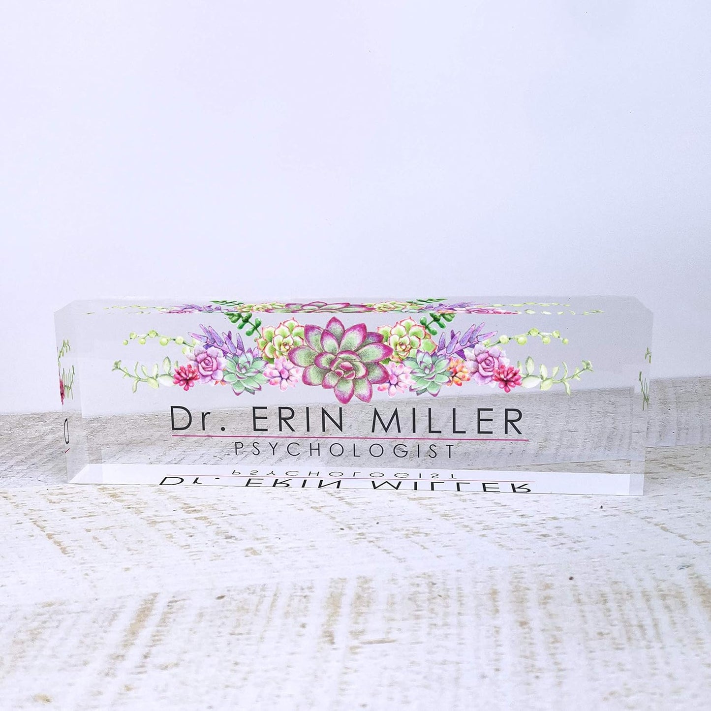 Best Media, Personalized Name Plate for Desks (20x3x6 cm), Custom Desk Name Plate with Name and Credentials, Office Desk Decor