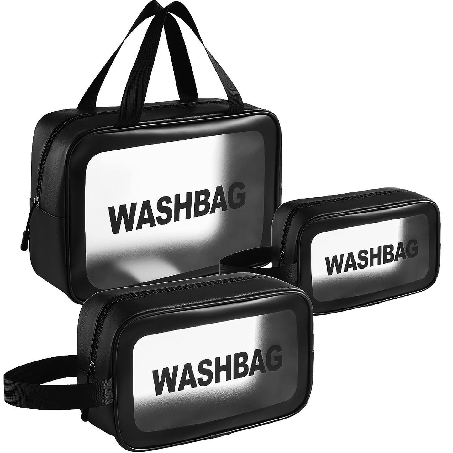 Clear Toiletry Bag Set of 3, Transparent Makeup Cosmetic Bags, Travel Wash Pouch for Women,Waterproof Organizer for Toiletries, Skincare, and Accessories
