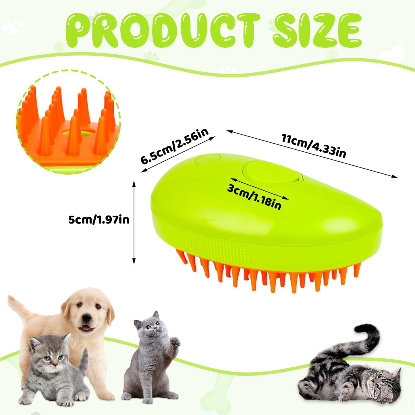 71Nmly 3 In1 Steamy Cat Brush - Self Cleaning, Rechargeable, Multifunctional Grooming Brush for Pet Hair Removal