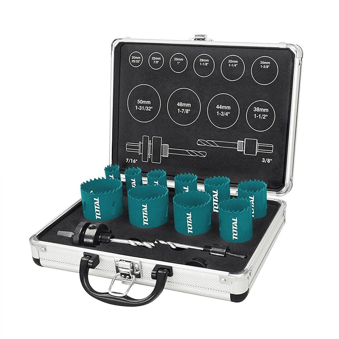 Total TACSH1121 Blasting Cup Cap Set (20-50 mm)- 12 Pieces