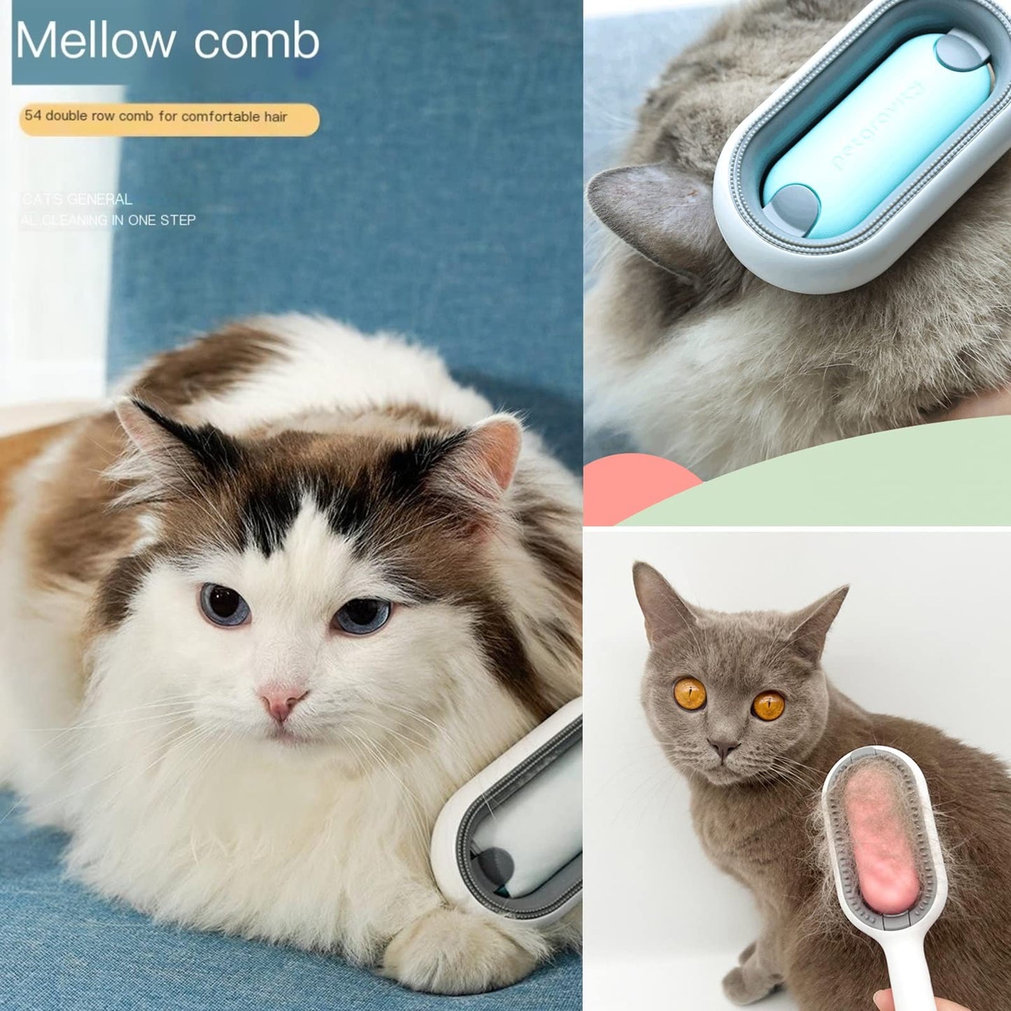 TMEEIHNSS 4 in 1 Universal Pet Knots Remover - Multifunctional Pet Hair Remover, Pet Hair Brushing Tool,Reusable Magic Hair Comb Dog Hair Remover (Color : Green, Size : Short Hair)