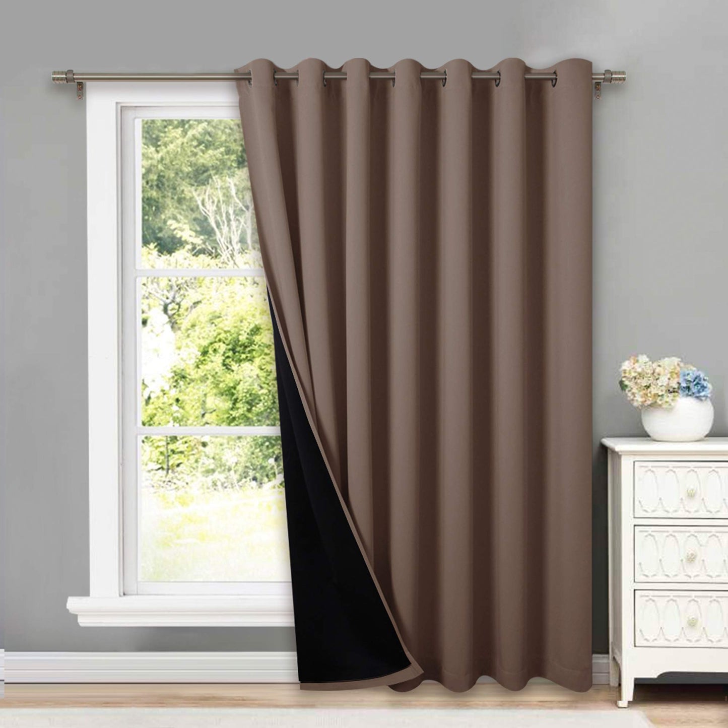 100% Blackout curtains - thermal insulated blackout fabric - two layers fully darkness curtain