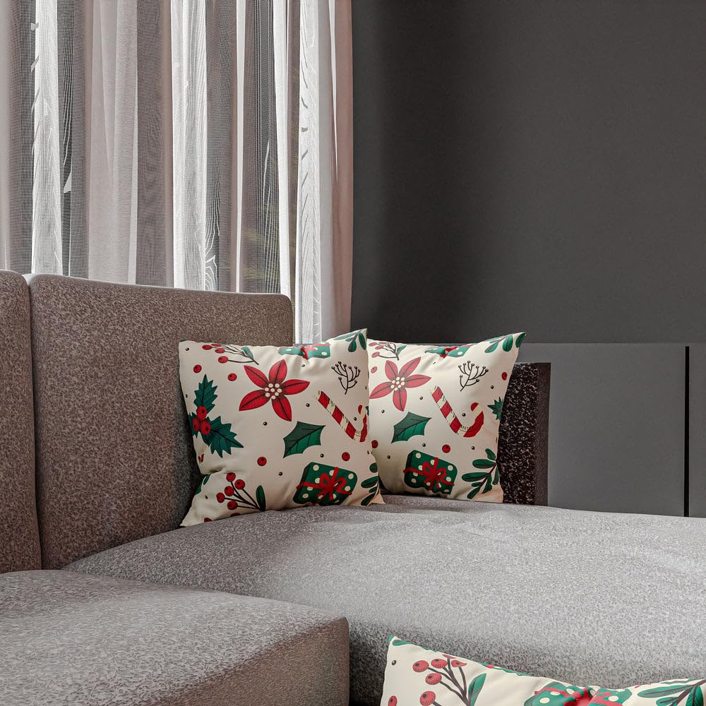 Christmas Cushion 40x40 CM, Washable Soft Holiday Pillow for Sofa, Bedroom, Living Room, or Office, Festive Decorative Accent