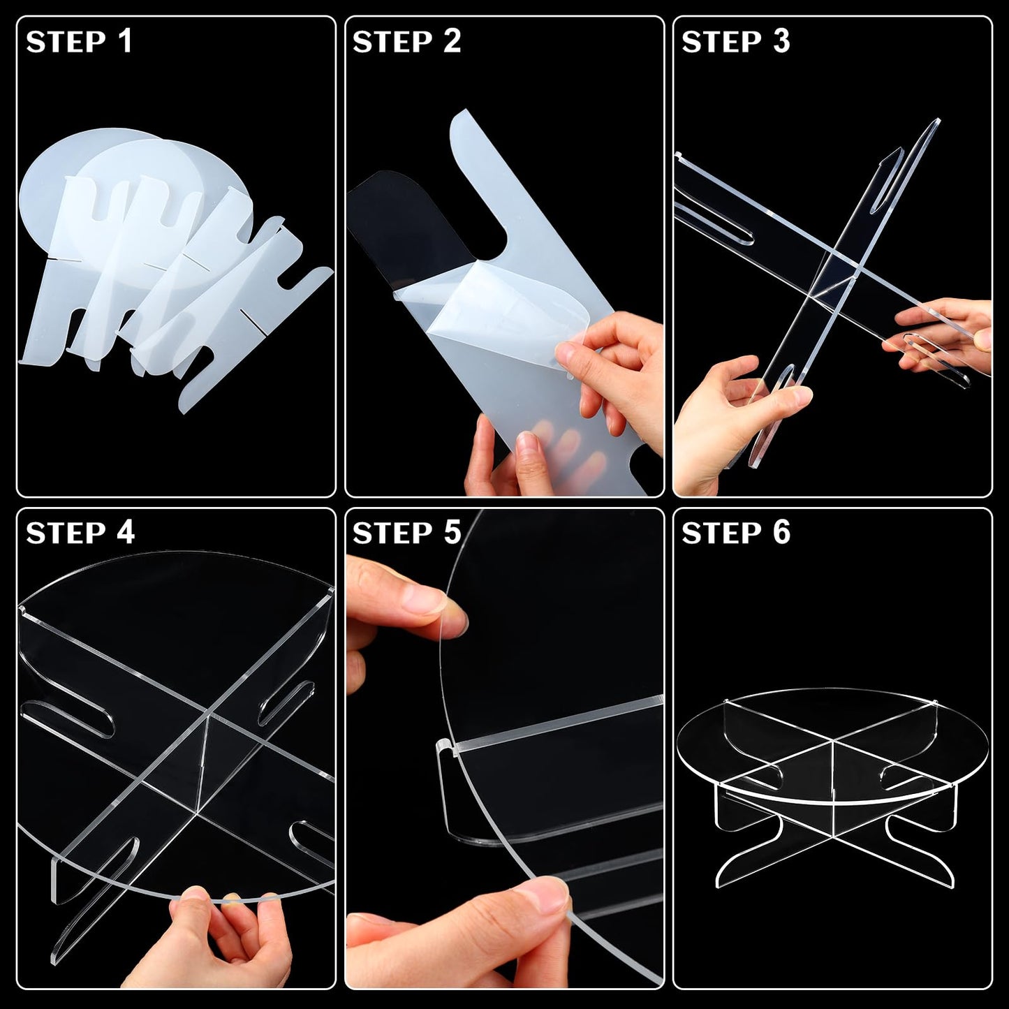 Acrylic Cupcake Stand Set, 2-Piece Round Clear Cake Holder, 30 x 10.5 cm, Reusable One-Tier Pedestal for Parties, Weddings, Bakery Display and Dessert Table