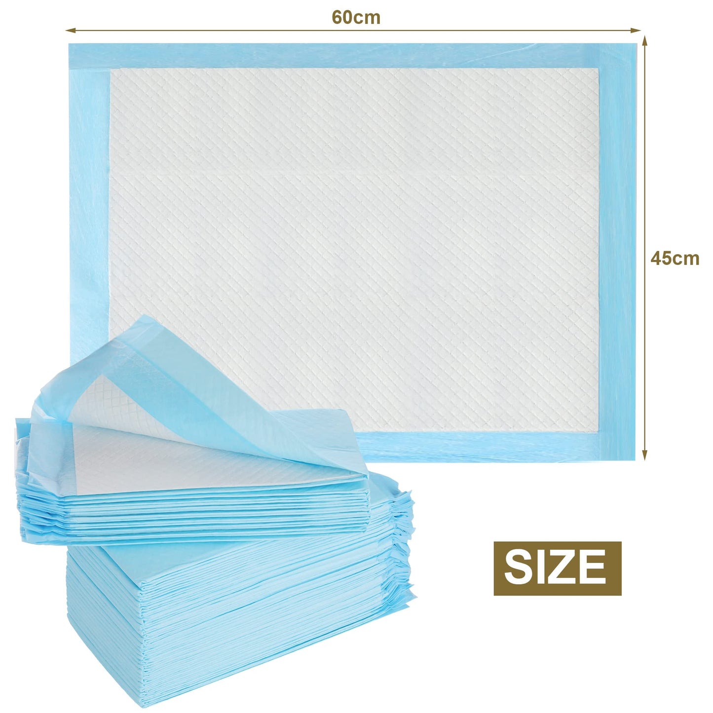 SKY-TOUCH Disposable Absorbent Quick Drying Leak-Proof Pee Pads for Potty Training for Pets, 45x60cm M - 50 Pieces
