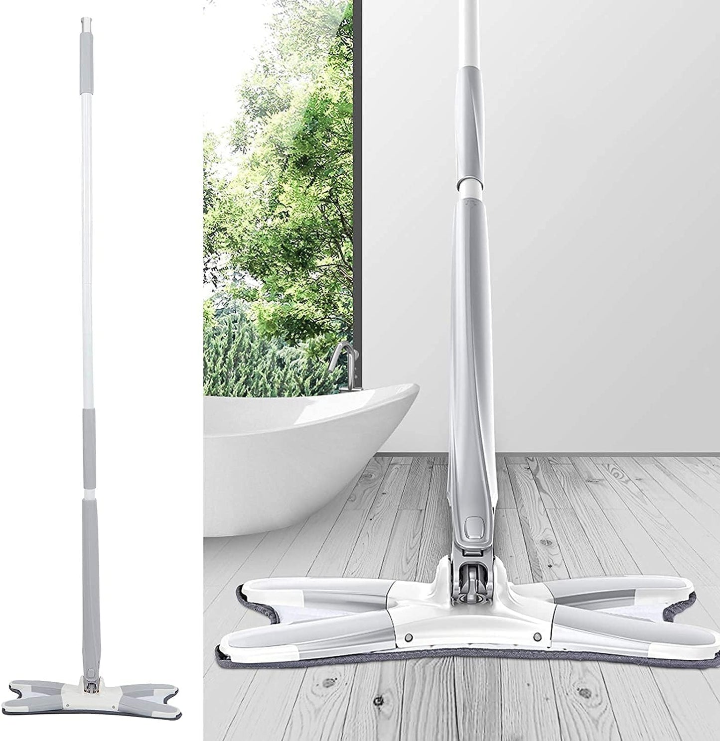 360° Rotating Flat Mop – Self-Wringing Microfiber Cleaning Mop with Reusable Pads for Home, Kitchen, Hardwood, Laminate, and Tile Floors