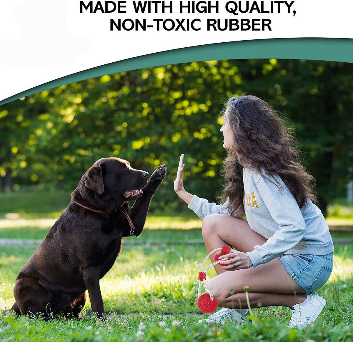 Makingtec pet molar bite toy, suction cup dog toy rubber chew toys interactive puppy training rope for teeth cleaning pet supplies