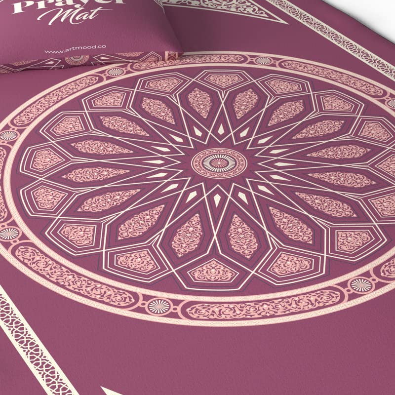 Velvet Prayer Mat in a deep Purple, 68x117 cm, a luxurious and soft rug with a classic dome design, perfect for creating a comfortable and dedicated space for your daily prayers