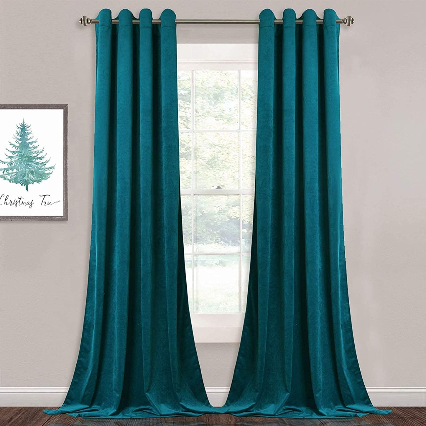 Elegant Velvet Curtains - Thermal Insulated Curtains for Living Room,steel Grommets - Light Blocking Shades - 2 panels