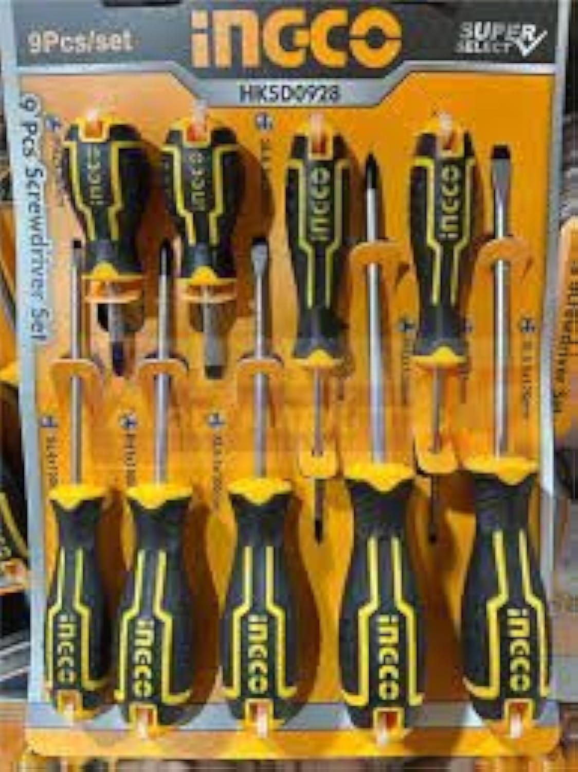 Ingco HKSD0928 9 Piece Screwdriver Set