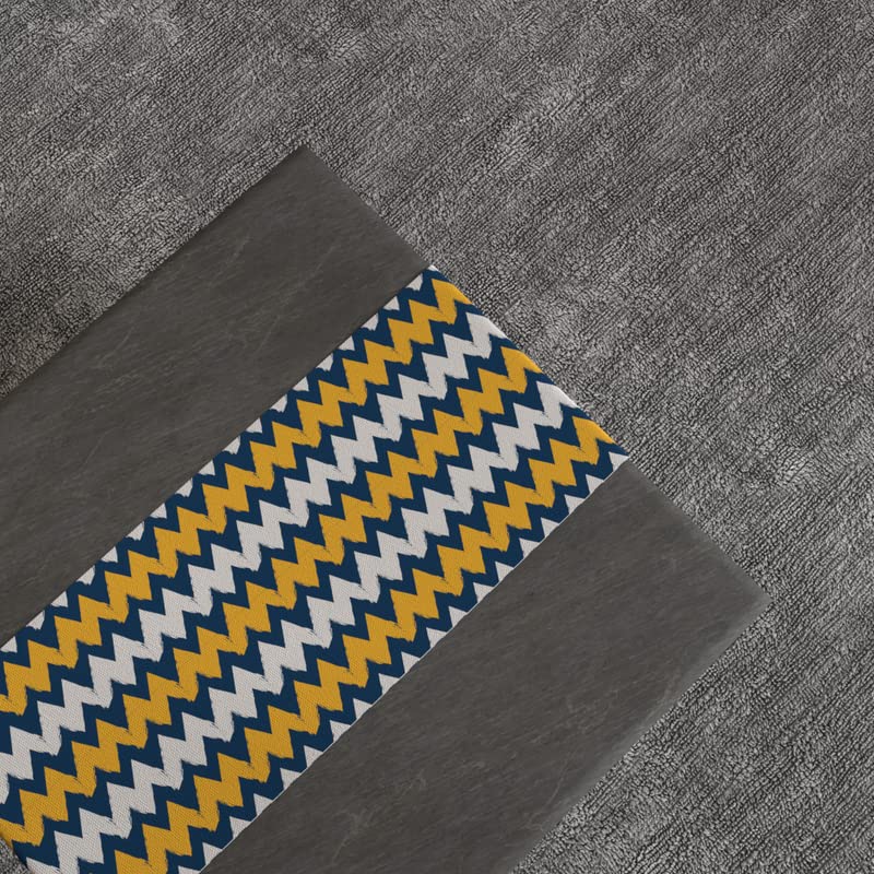 June Zigzag Velvet Table Runner, a Plush Multicolor 35x140 cm Decorative Centerpiece with a Chic and Lively Chevron Design, combines a Classic Pattern with a Luxurious Feel