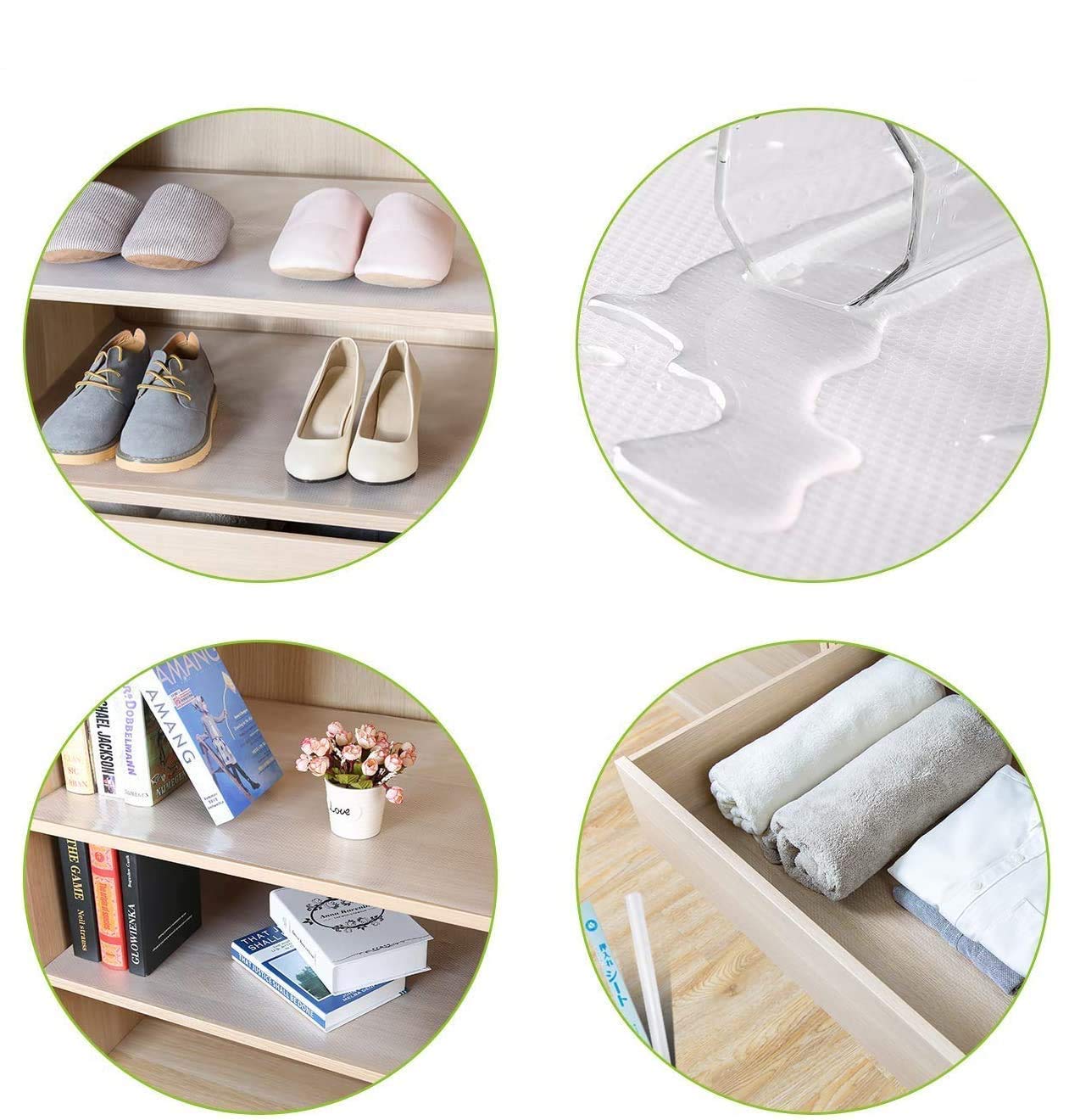 IVAZA Multipurpose 45 cm X 10 Meters Super Strong EVA Anti-Slip Bathroom Kitchen Cabinet Drawer Shelf Mat Liner Sheets Roll, Fridge Mat, Table Mat 45 cm X 10 Meters Snow White