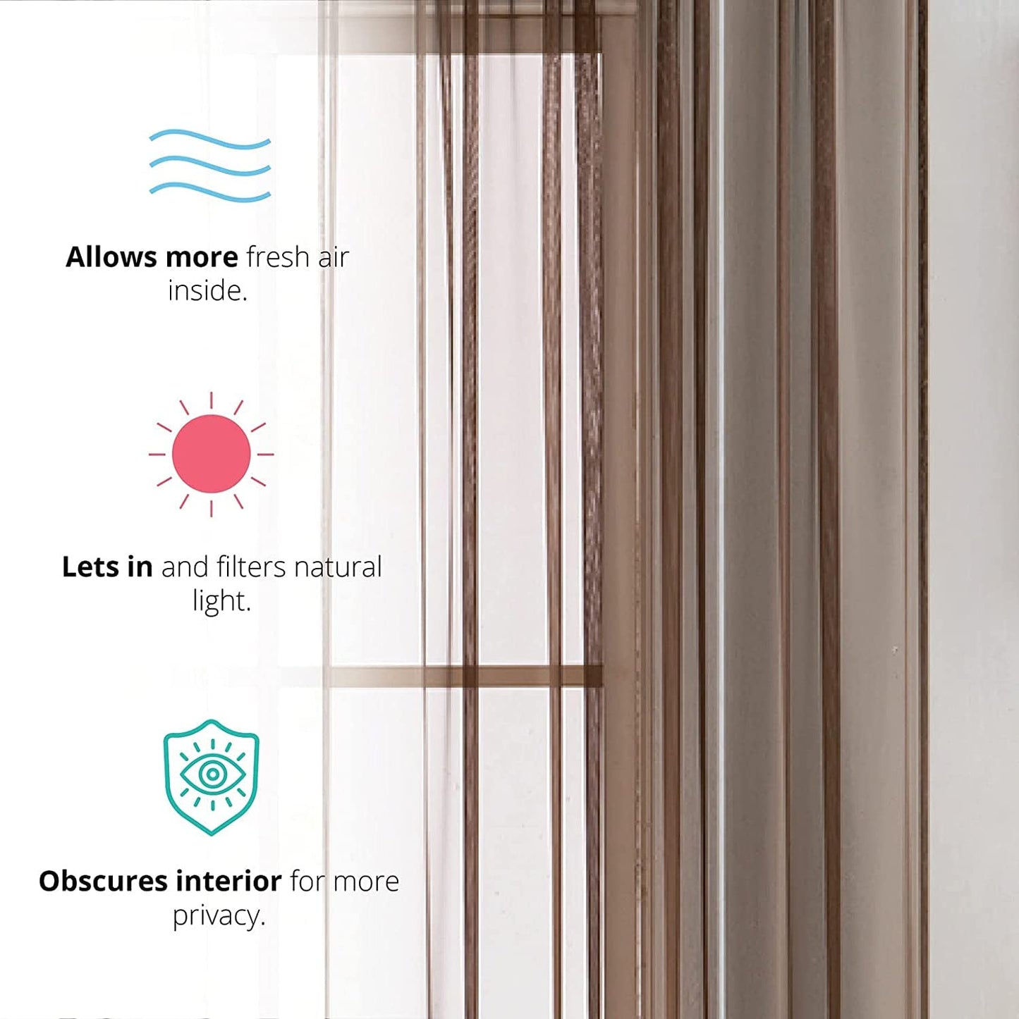 Elegant Voile Chiffon Curtains - Rod Pocket Design - Luxury Soft Fabric 1 Panel