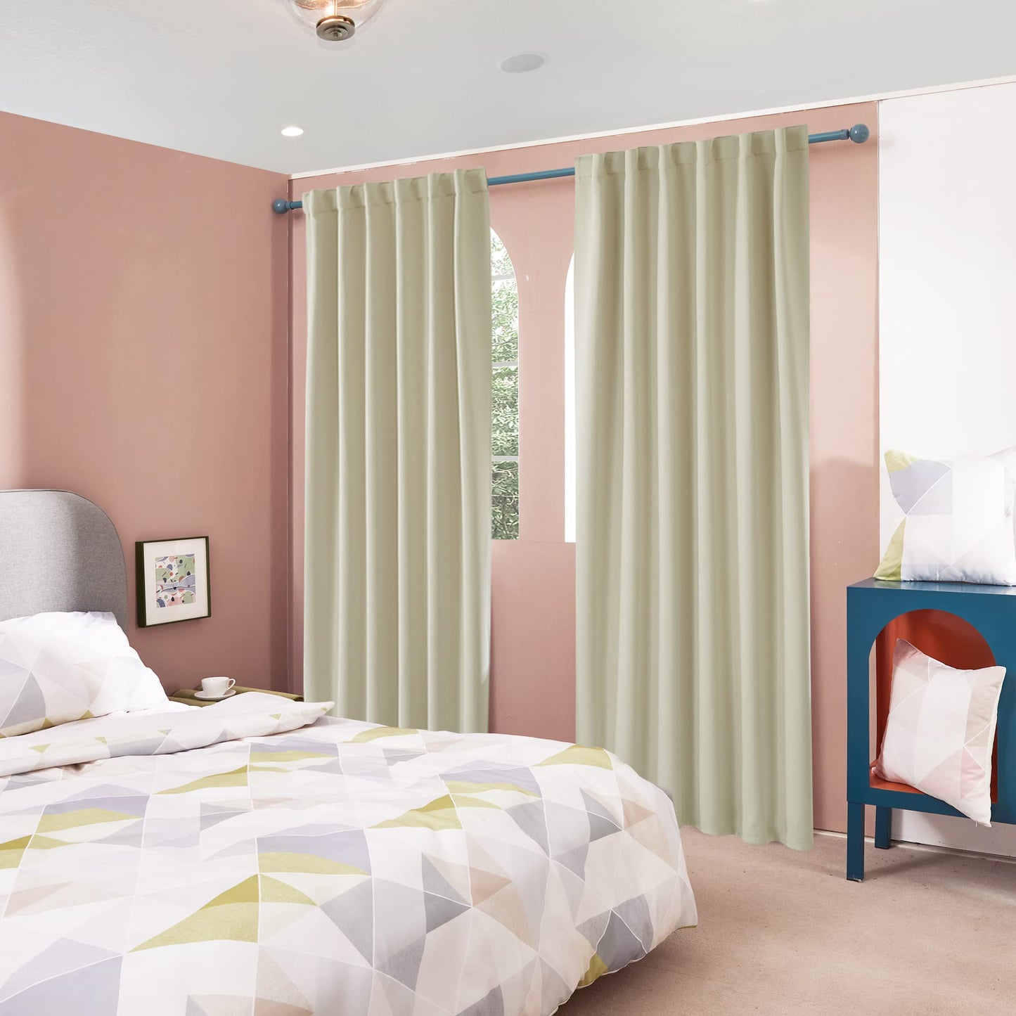 Elegant Blackout Curtains-Back Tap design-thermal Insulated fabric-for room Darkness - 1 Piece