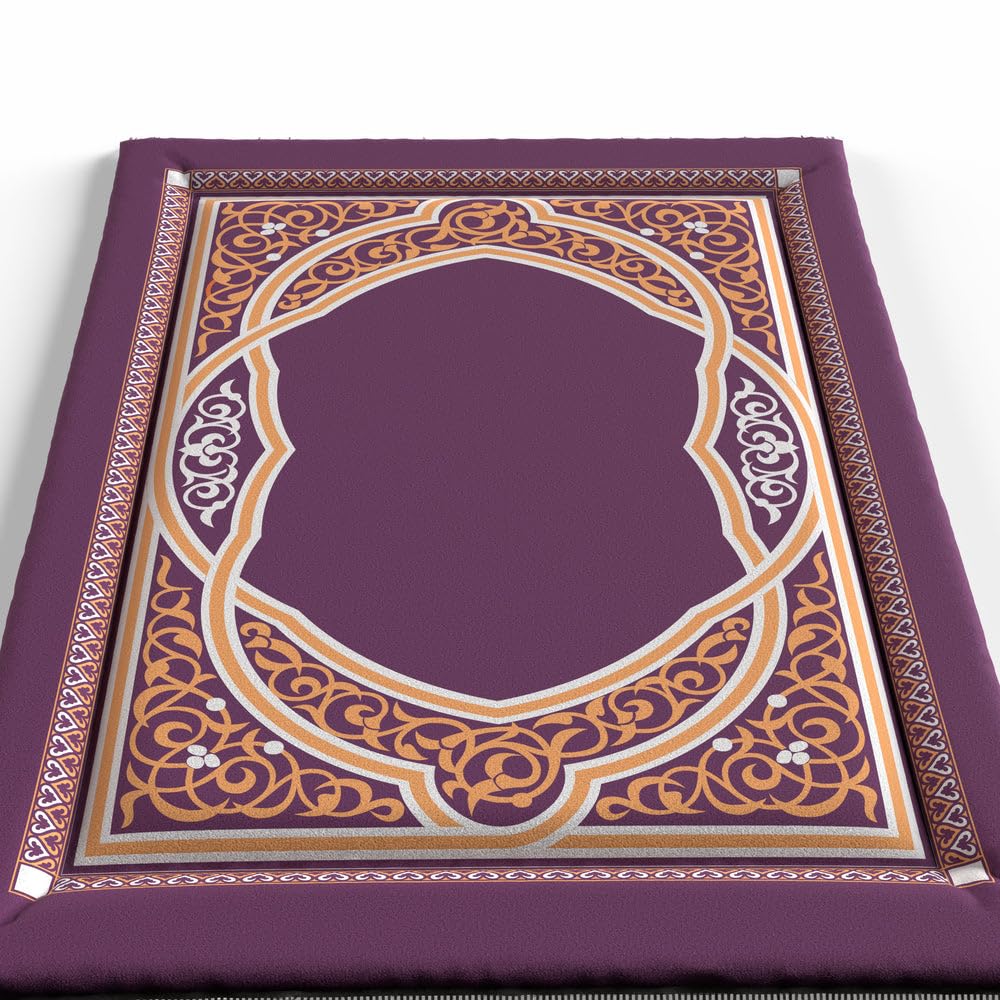 Sojoud Padded Prayer Mat Soft Premium Velvet Face - Luxurious And Comfortable Prayer Rug With Elegant Design - Thickness Foam For An Ultimate Comfort Experience