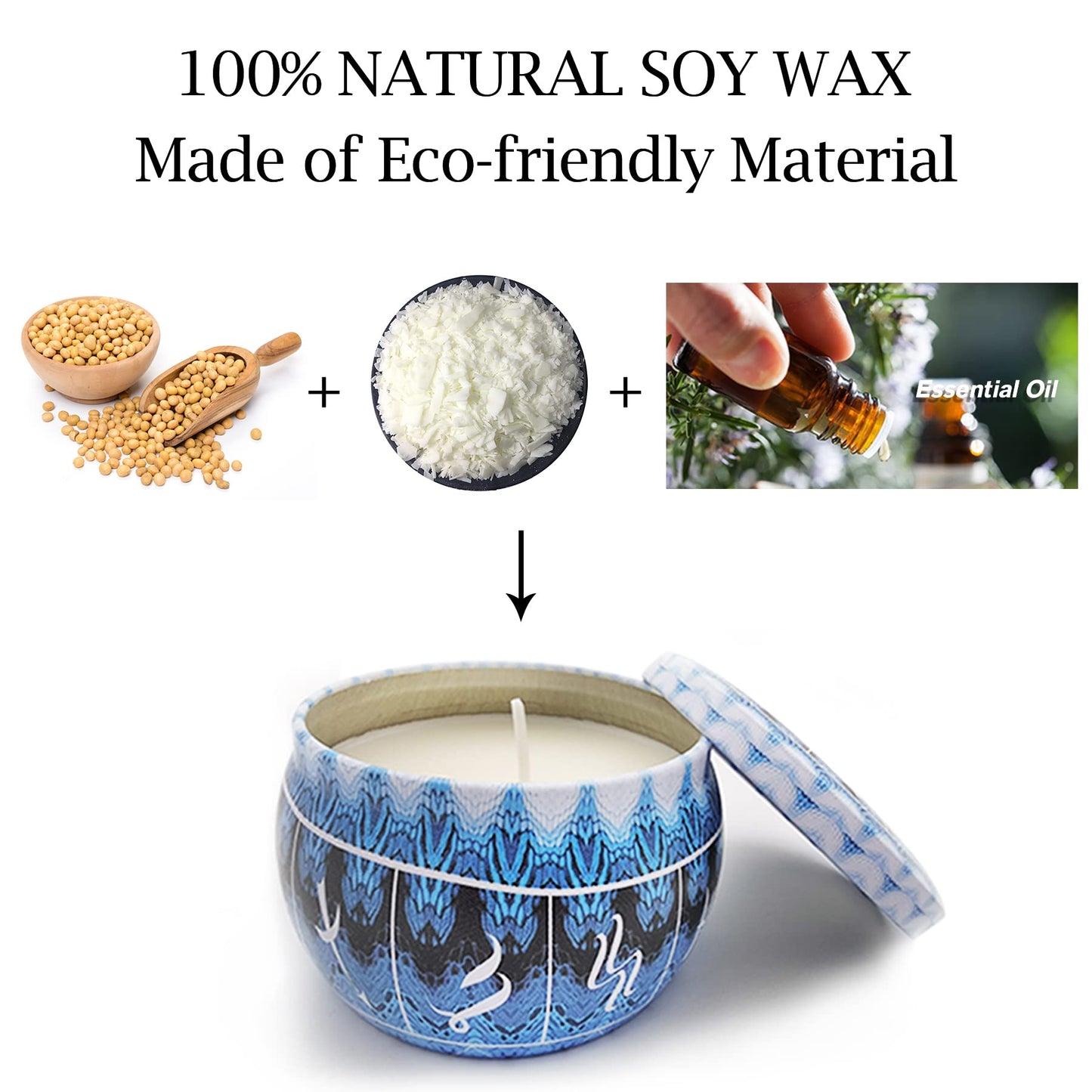 Scented Candles Gift Set, Bisenghy 23.3 Oz(1.46lb) Natural Soy Wax Candle Gift Set, 4 Packs Aromatherapy Candles for Women Stress Relief, Best for Mother, Birthday, Christmas