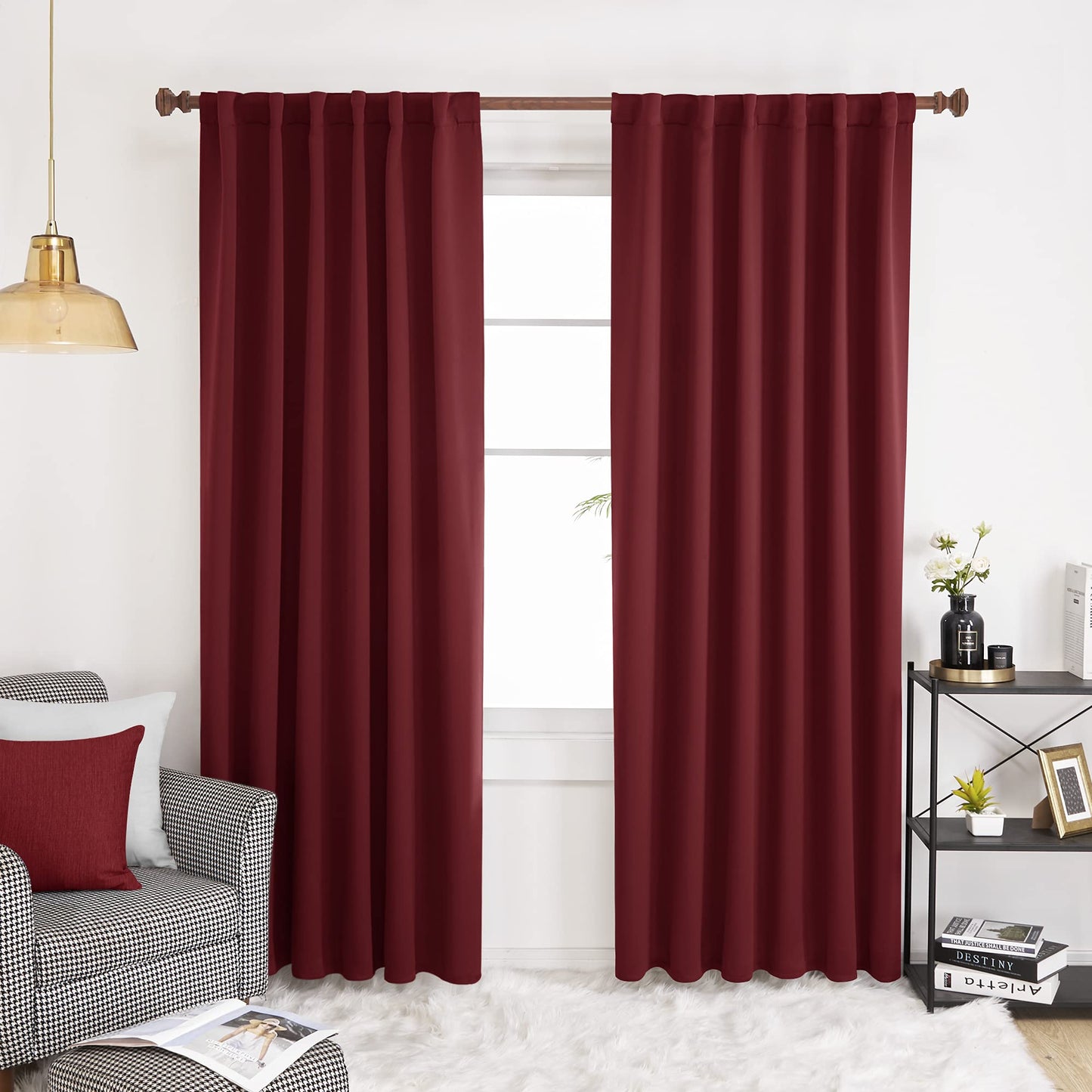 Elegant Blackout Curtains-Back Tap design-thermal Insulated fabric-for room Darkness - 1 Piece