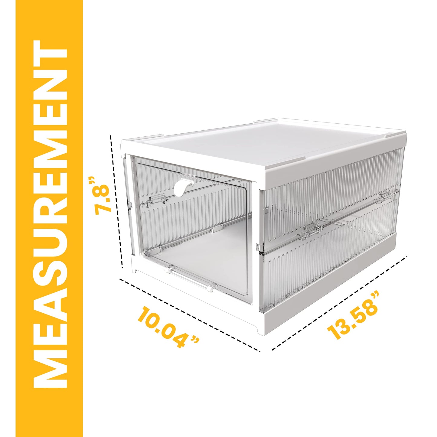 Shoe Organizer - Plastic Stackable Shoe Storage Organizer for Closet, Space Saving Foldable Shoe Sneaker Containers Bins Holders (5 Tier, White)