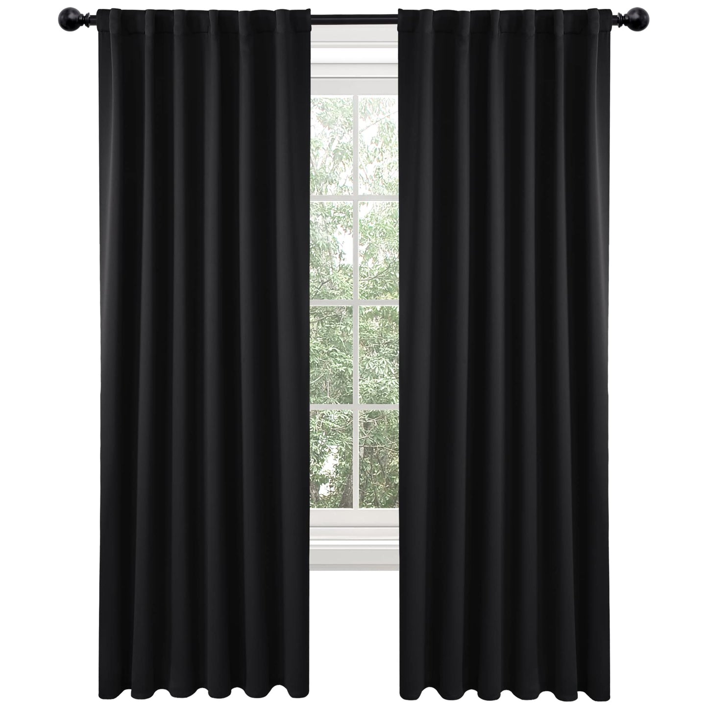 Elegant Blackout Curtains-Back Tap design-thermal Insulated fabric-for room Darkness - 1 Piece