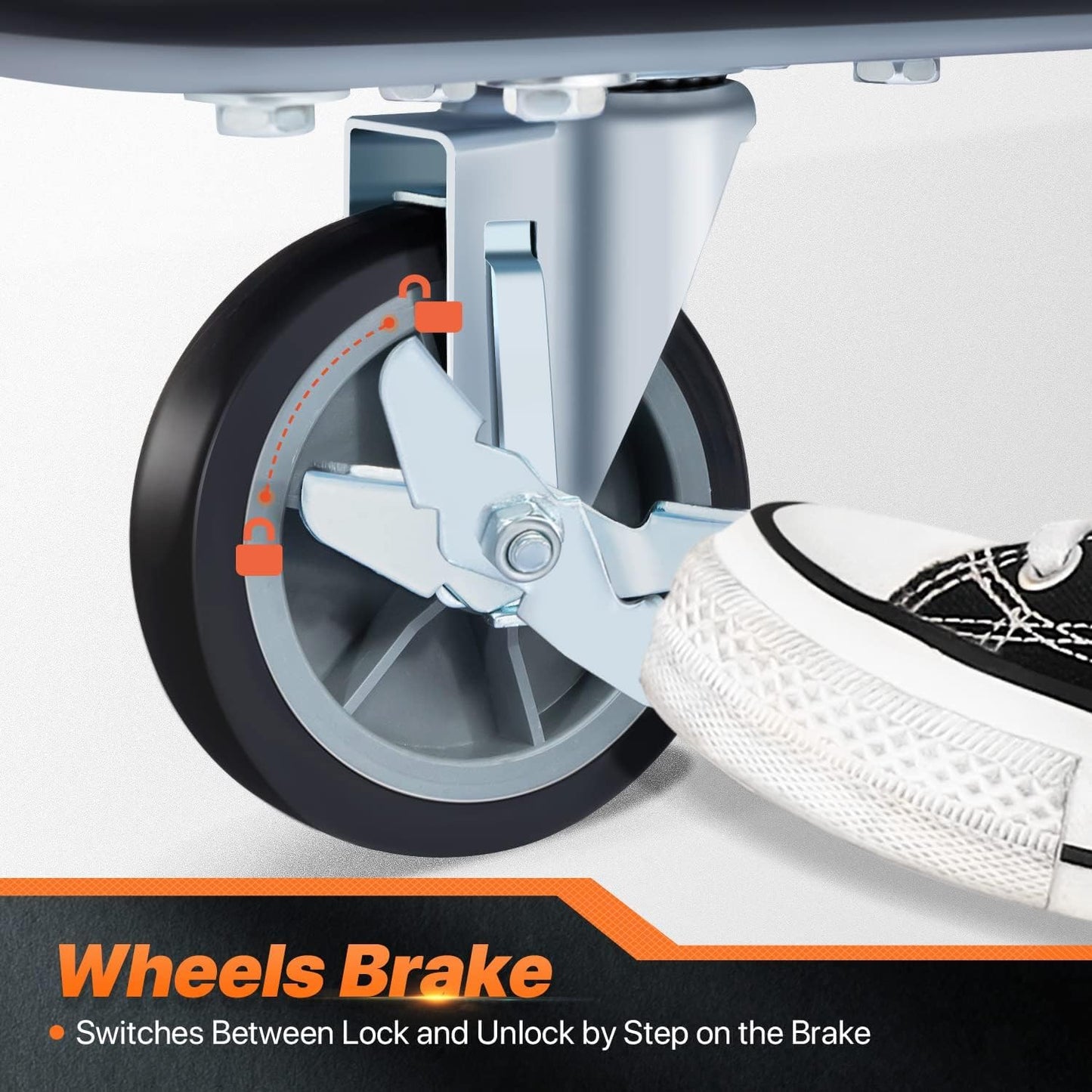 CROWN CTC-A150 150 Kg Portable Folding Metal Hand Platform Trolley Hand Truck with 360° Rotating & Locking Wheels for Home & Warehouse Use BY CIRCLE TOOLS