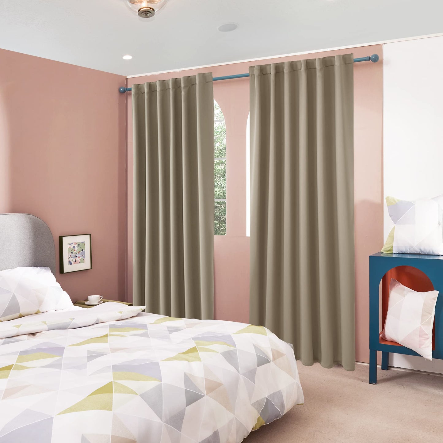 Elegant Blackout Curtains-Back Tap design-thermal Insulated fabric-for room Darkness - 1 Piece