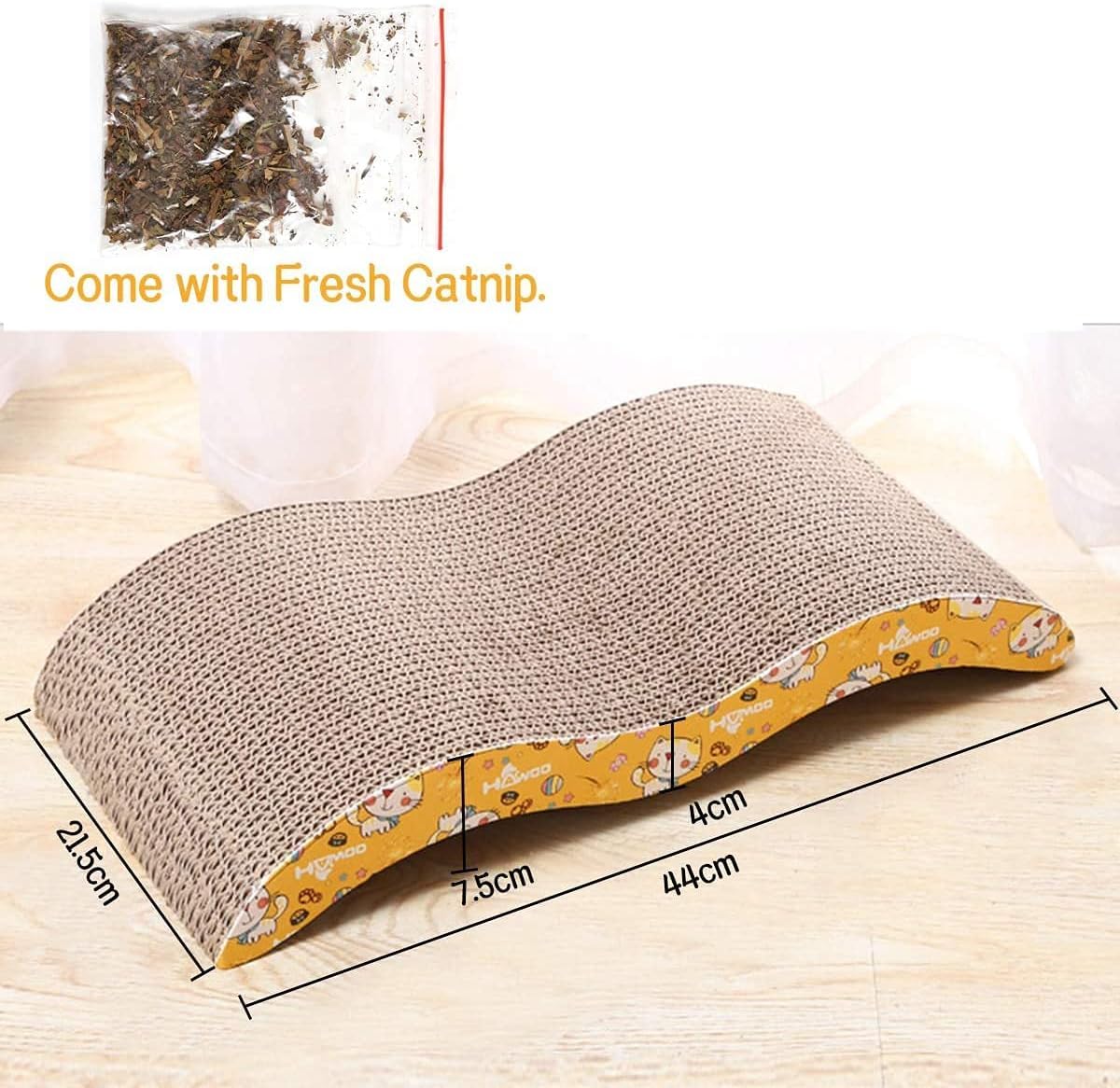 Cat Scratching Board - Reversible Corrugated Cardboard Cat Scratcher Pad with Catnip, Durable Lounge & Couch Protector for Indoor Cats