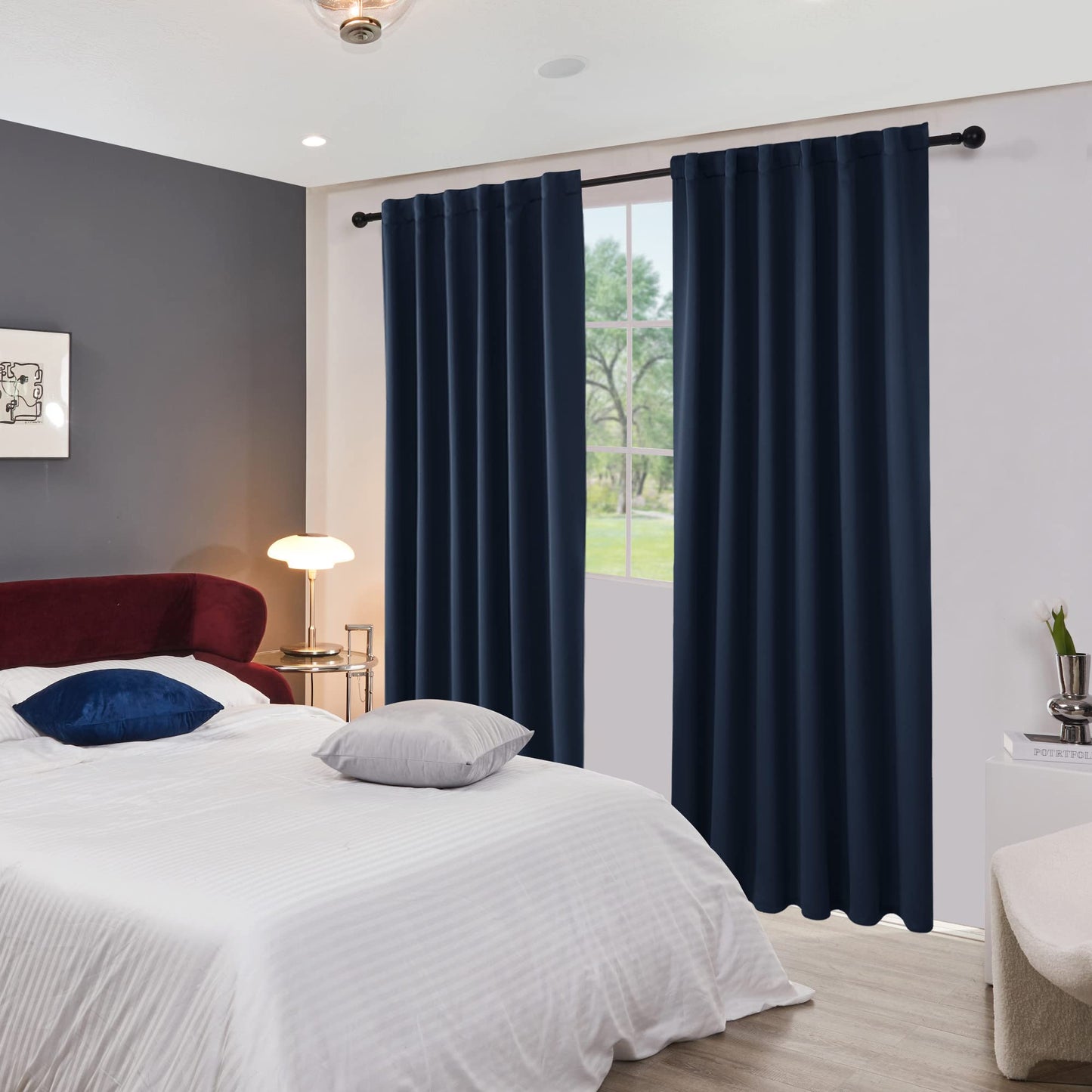 Elegant Blackout Curtains-Back Tap design-thermal Insulated fabric-for room Darkness - 1 Piece