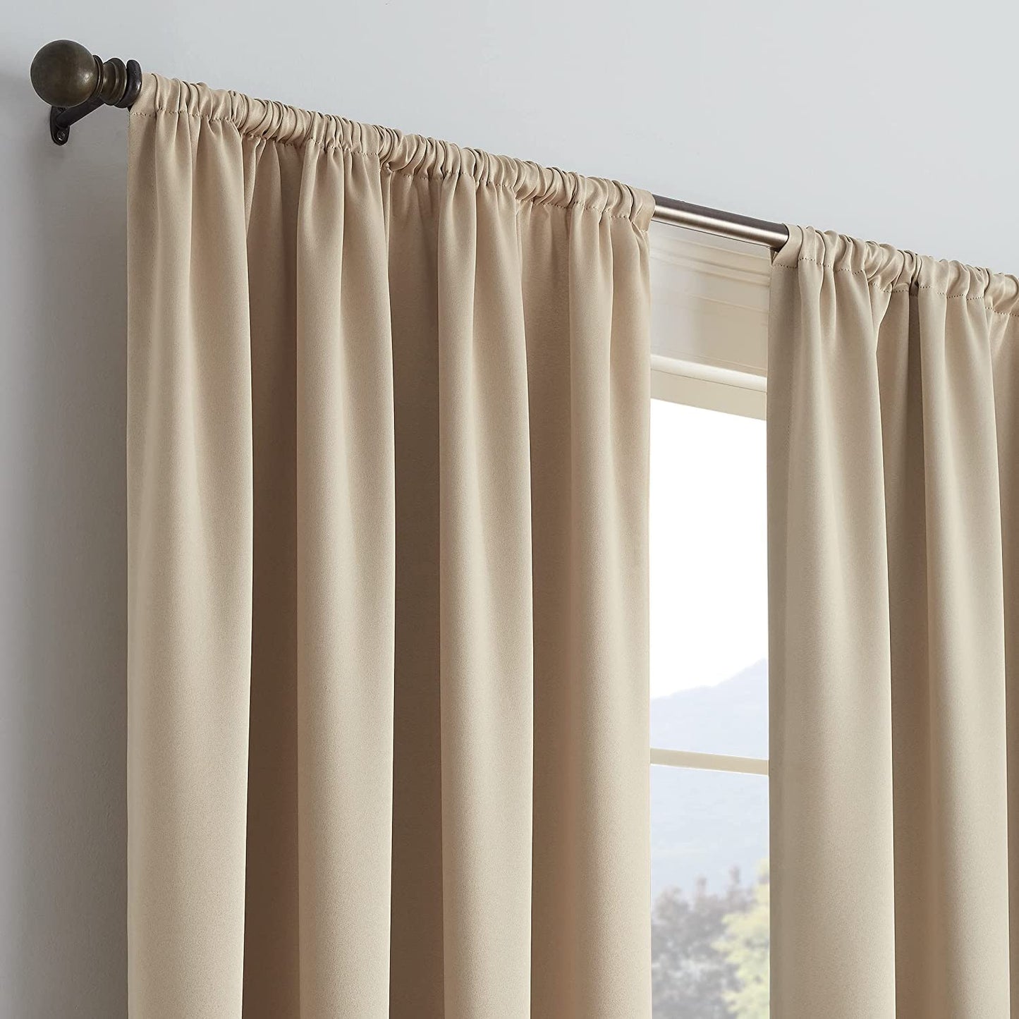 Blackout Curtains for Bedroom - Thermal Insulated Room Darkening Noise Reducing- cover pocket design - 1 panel with tie-pack