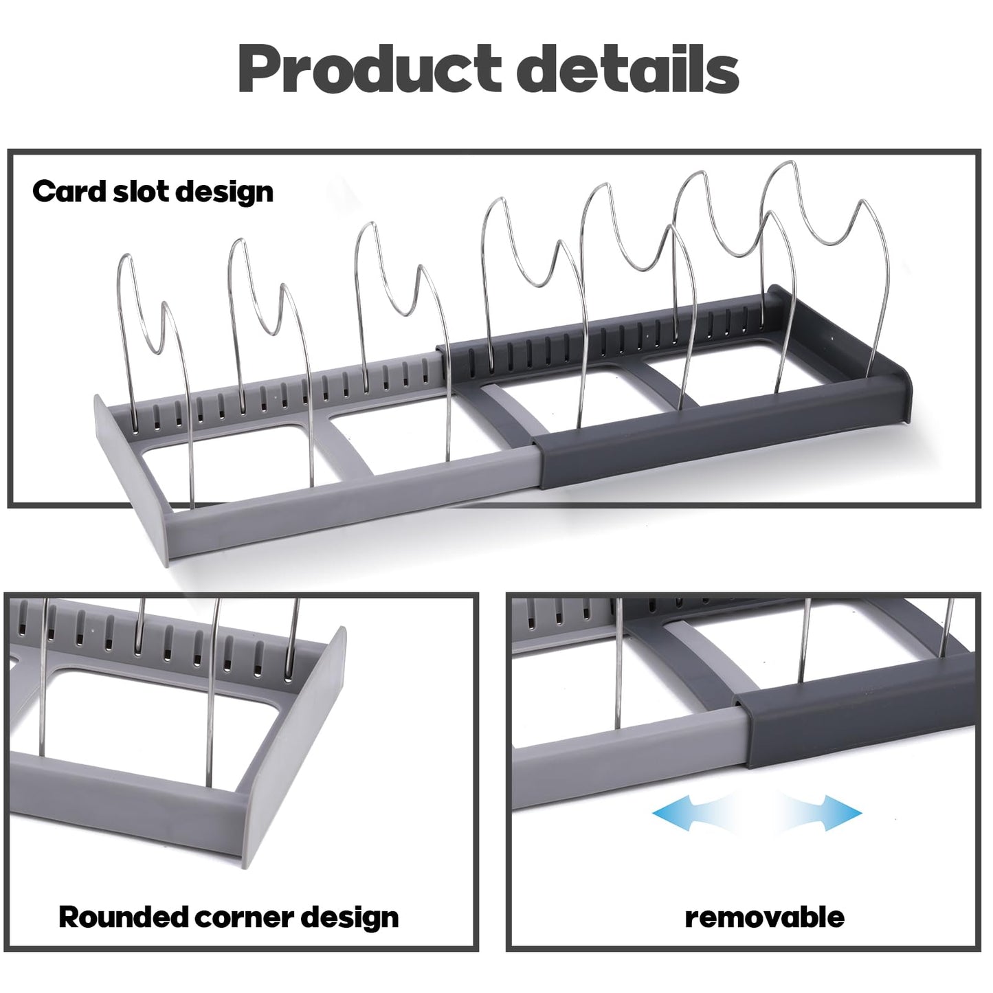 ZONJIE Kitchen Lid Holder, Pot Lid Holder, Pot Rack, Drawer, Cookware, Storage Rack, Dish Rack, Kitchen Cabinet, Pan Rack, Baking Mould, Kitchen, Cookware, Storage Room