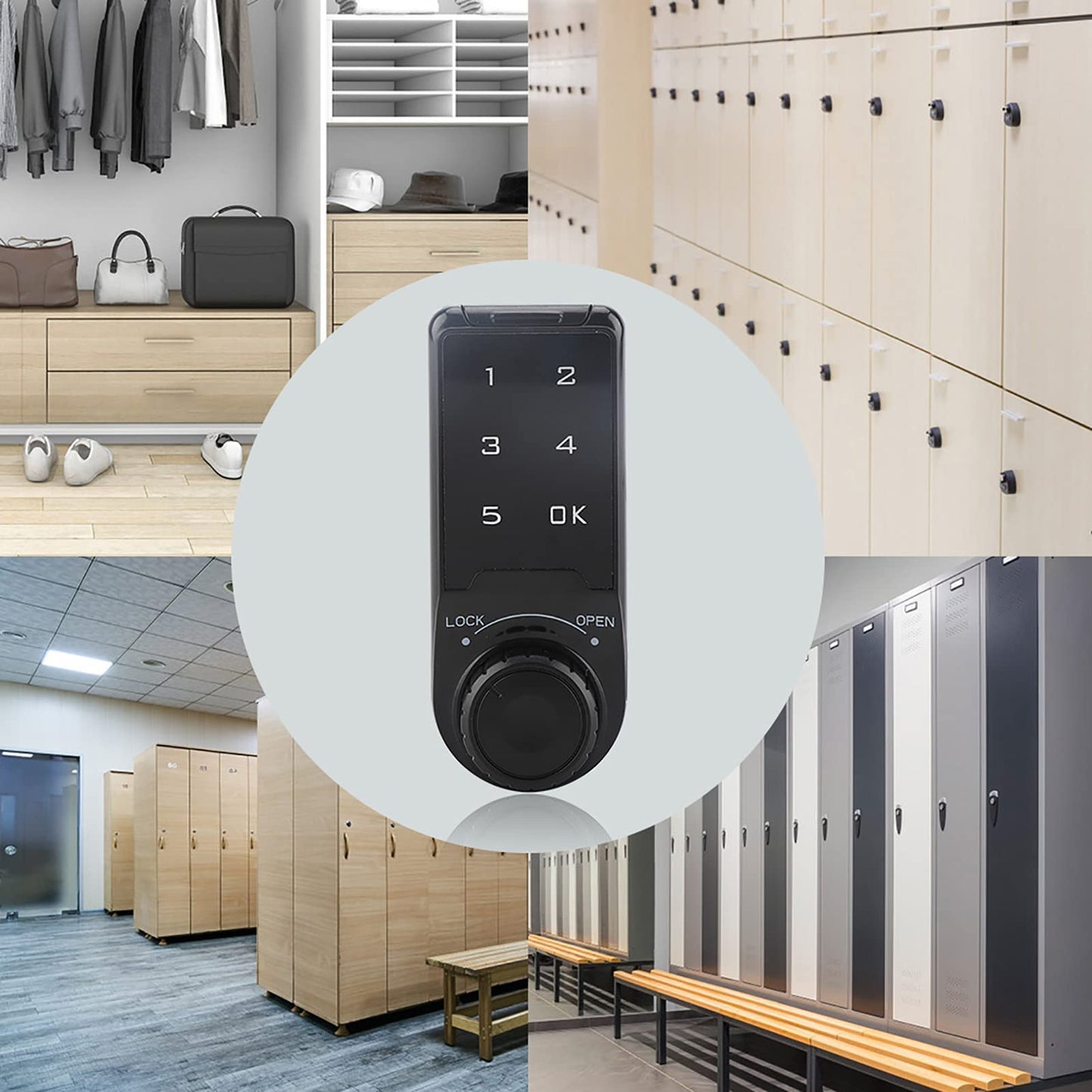 Touch Keypad Lock, Electronic Security Code Deadbolt Lock, Kids Safety Lock, Digital Password Cabinet Lock for Home, Cabinet, Wardrobe, Office, Durable and Easy-to-Install