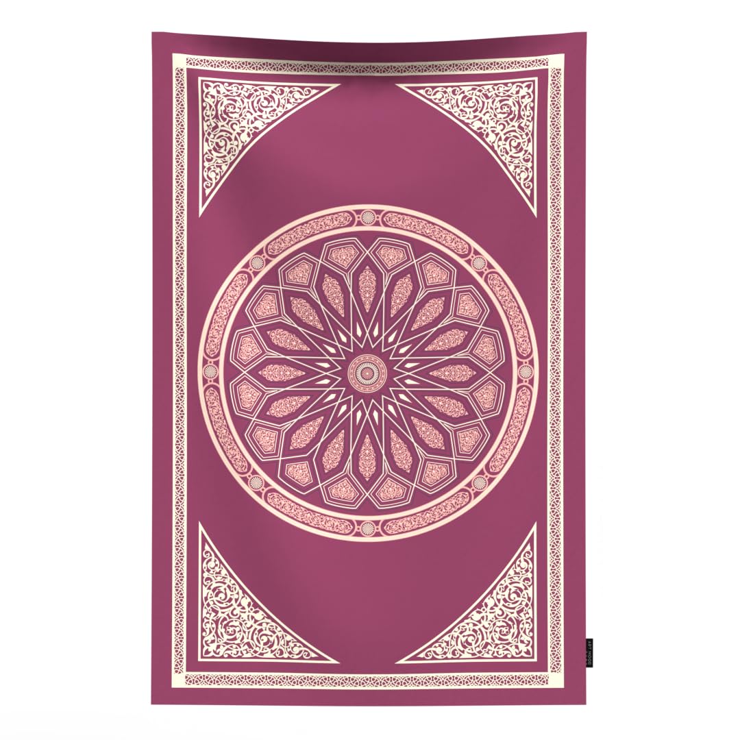 Al-Qubba Portable Prayer Mat, a Waterproof and Lightweight Travel Rug, Compact and Foldable to Pocket Size, Purple, a perfect Janamaz for Muslim Prayer (Salah) anytime, anywhere