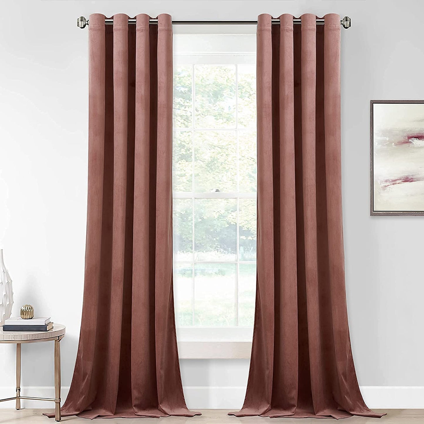 Elegant Velvet Curtains - Thermal Insulated Curtains for Living Room,steel Grommets - Light Blocking Shades - 2 panels