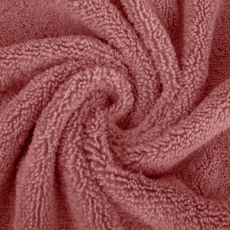 4-Piece Towel Set, 100% Cotton ? Includes 1 Bath Towel 140 cm x 70 cm, 1 Hand Towel 100 cm x 50 cm, 2 Washcloths 30 cm x 30 cm, Quick Dry, Super Soft, Highly Absorbent, No Fade, Coral