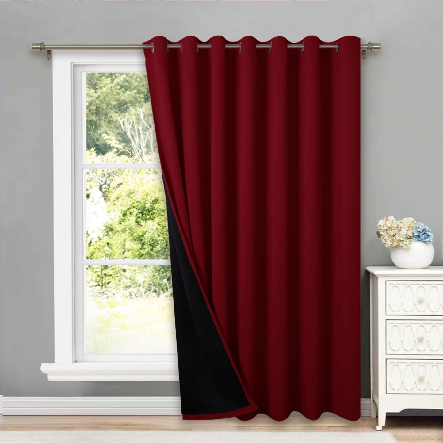 100% Blackout curtains - thermal insulated blackout fabric - two layers fully darkness curtain