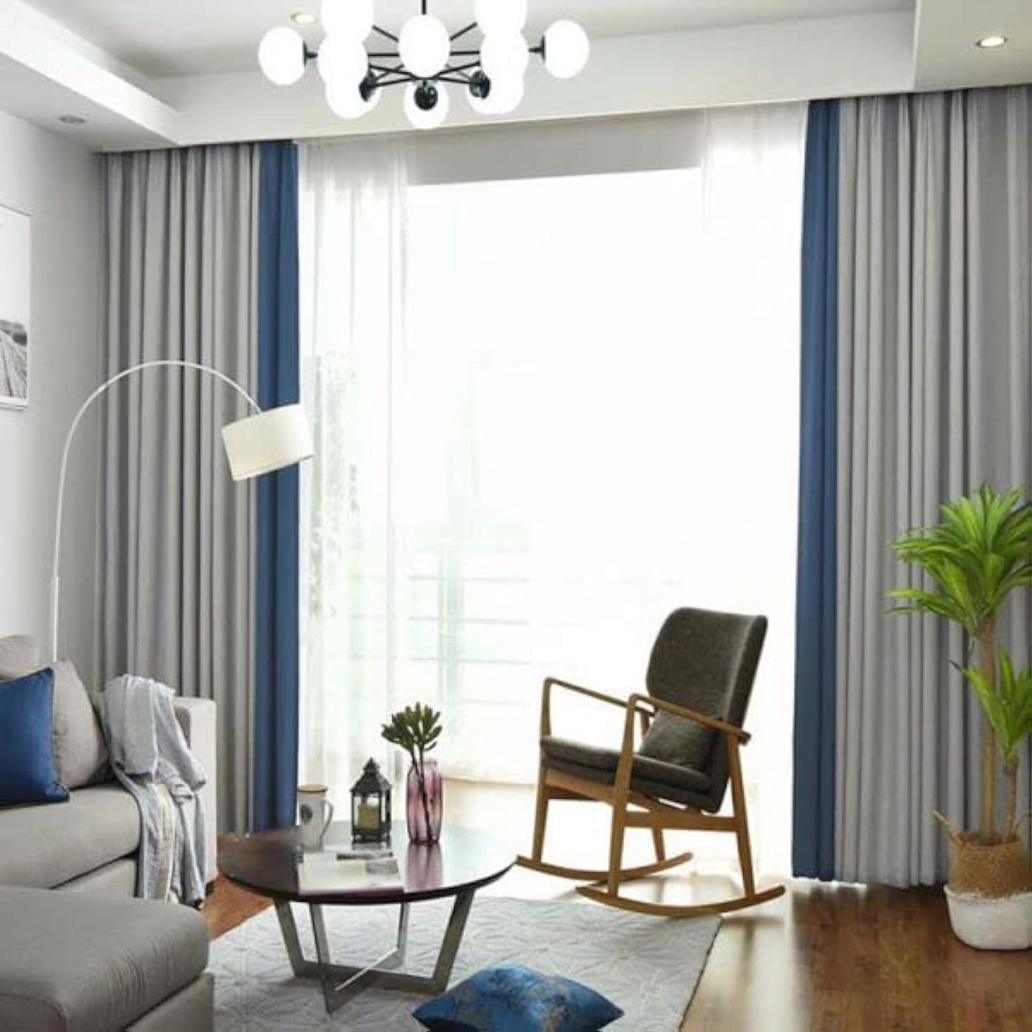 Velvet Sabia Modern Design Curtain – Two colors With Tie-backs - 2 Piece - Basic Tape Design