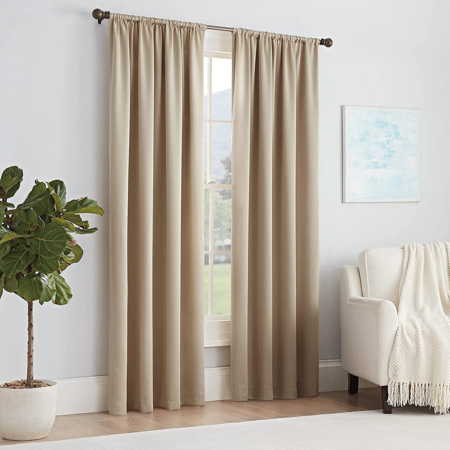 Blackout Curtains for Bedroom - Thermal Insulated Room Darkening Noise Reducing- cover pocket design - 1 panel with tie-pack