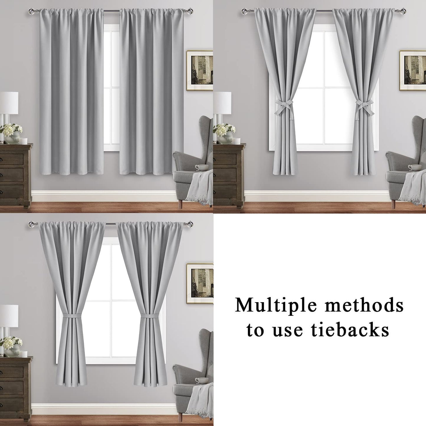 Blackout Curtains for Bedroom - Thermal Insulated Room Darkening Noise Reducing- cover pocket design - 1 panel with tie-pack