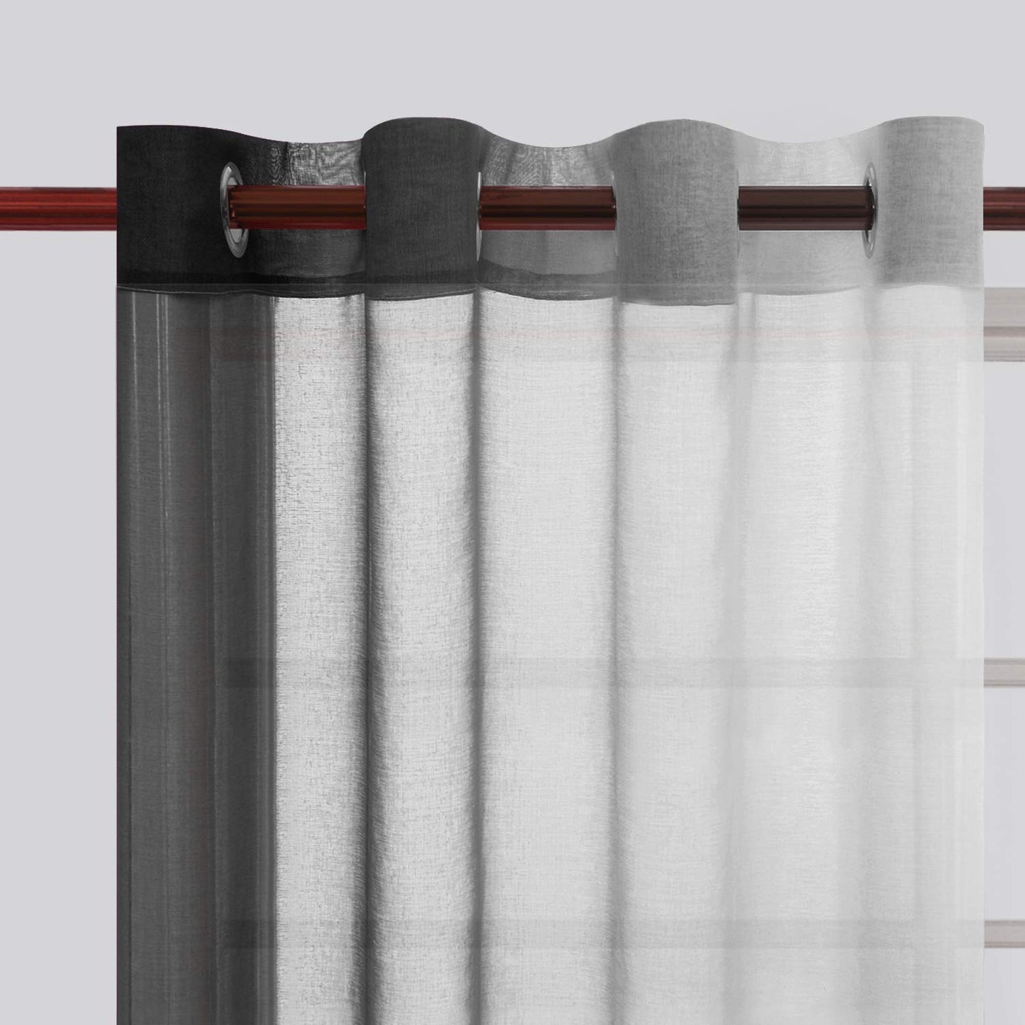 Modern Design Voile chiffon Curtains - Gradient colours- steel Grommets - 2 pieces - for living rooms and bedrooms