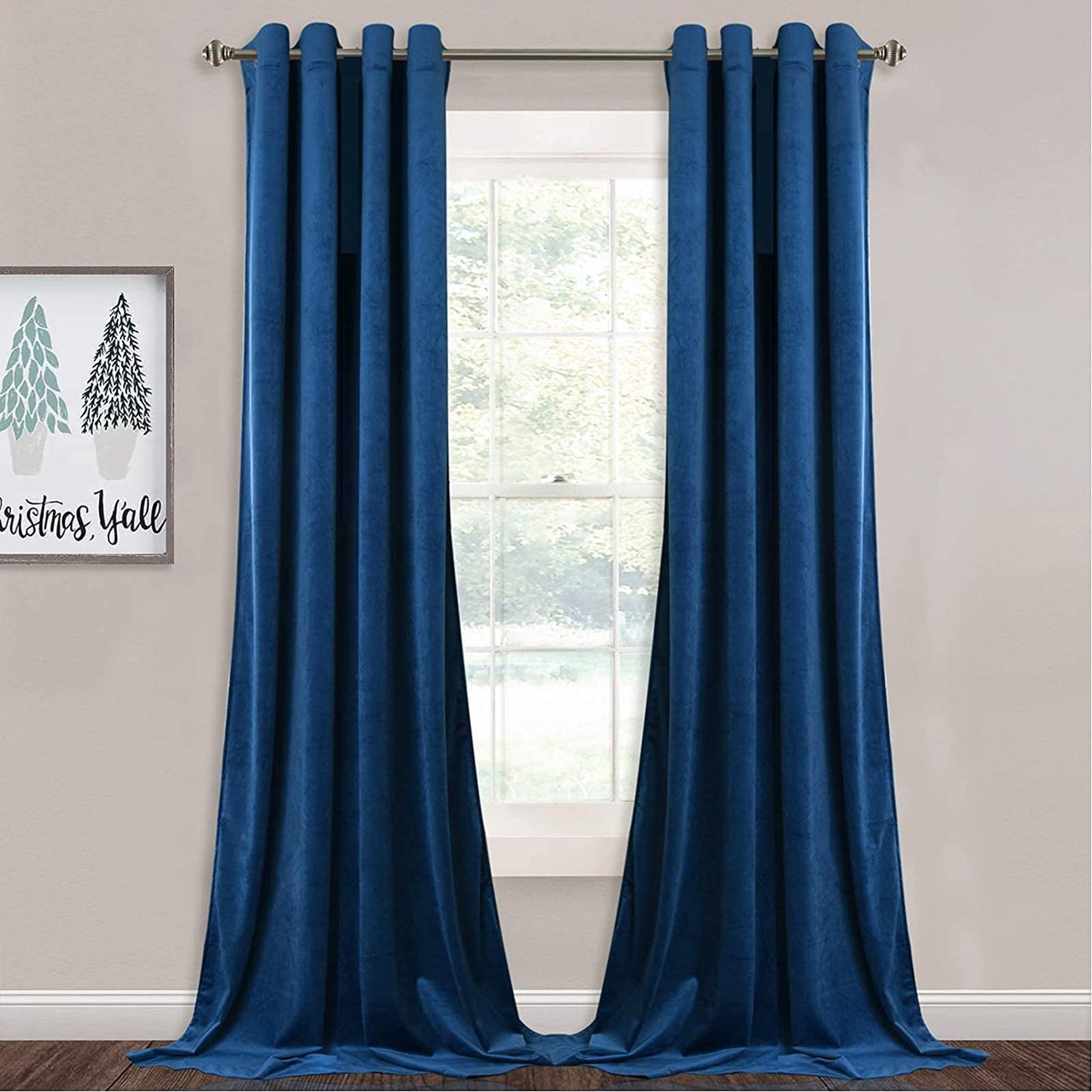 Elegant Velvet Curtains - Thermal Insulated Curtains for Living Room,steel Grommets - Light Blocking Shades - 2 panels