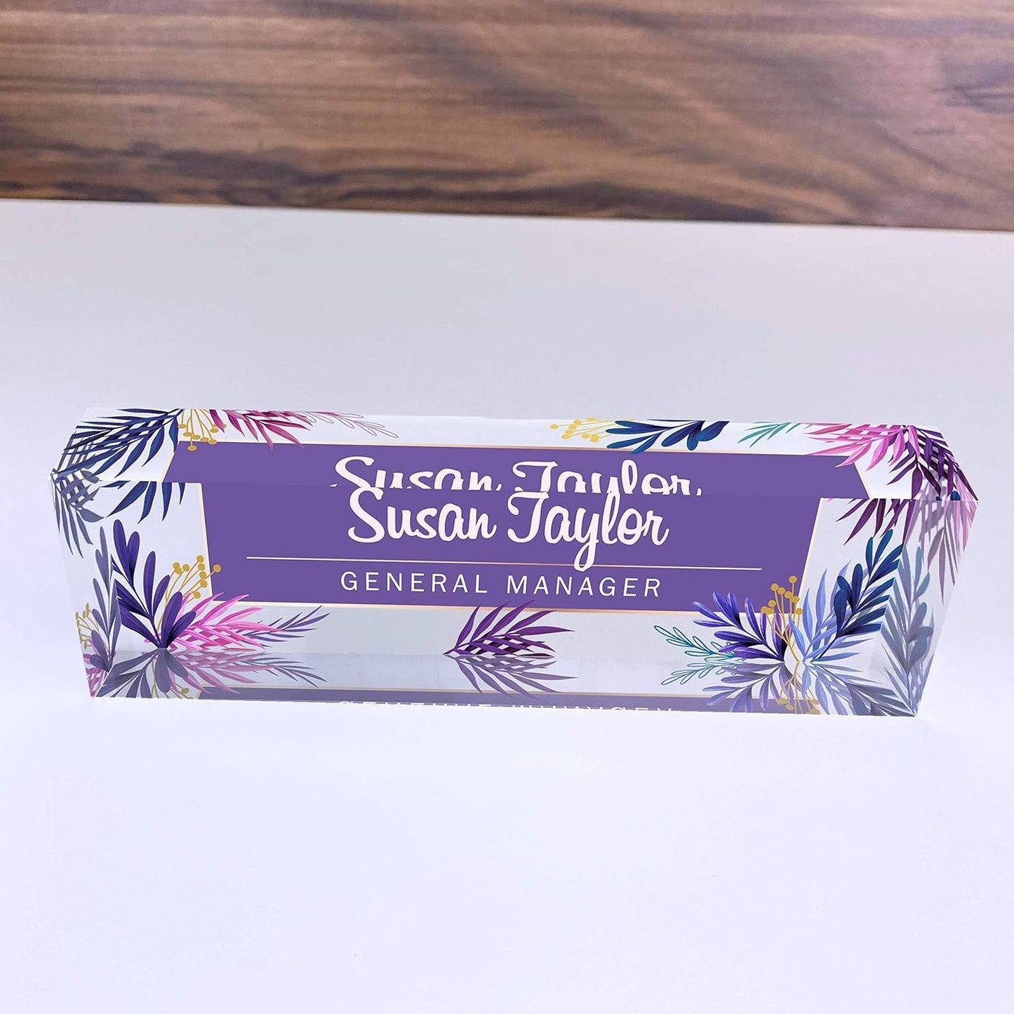Best Media, Personalized Name Plate for Desks (20x3x6 cm), Custom Desk Name Plate with Name and Credentials, Office Desk Decor
