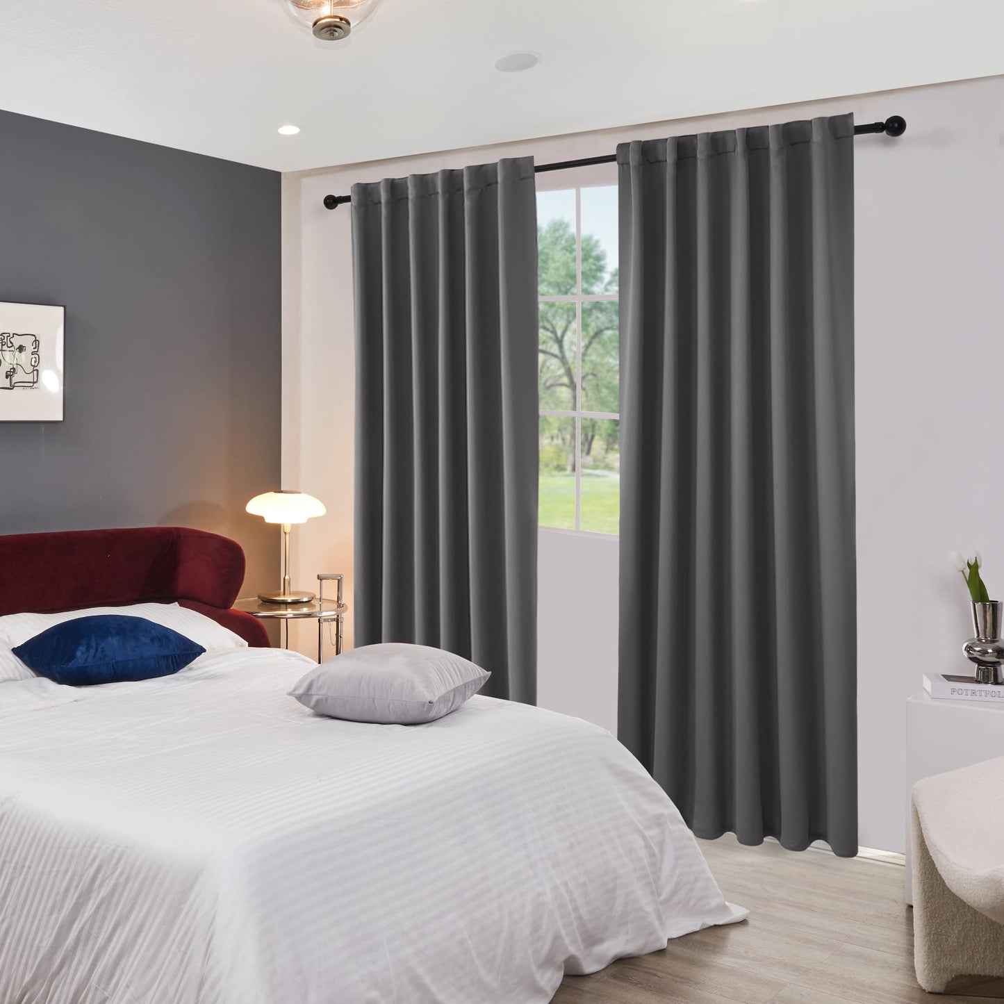 Elegant Blackout Curtains-Back Tap design-thermal Insulated fabric-for room Darkness - 1 Piece