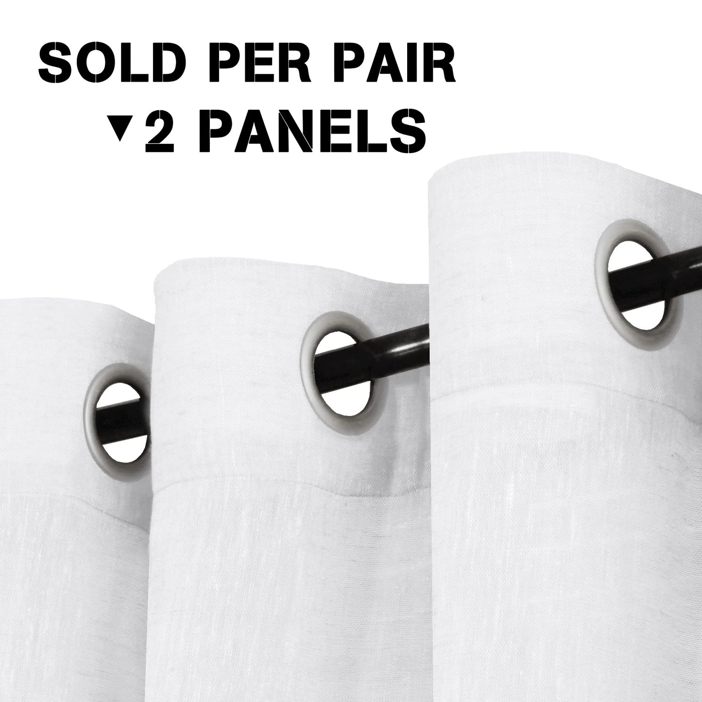 Semi-Transparent Natural Linen Curtains with Elegant Sheer Fabric and Steel Grommets - 1 Piece