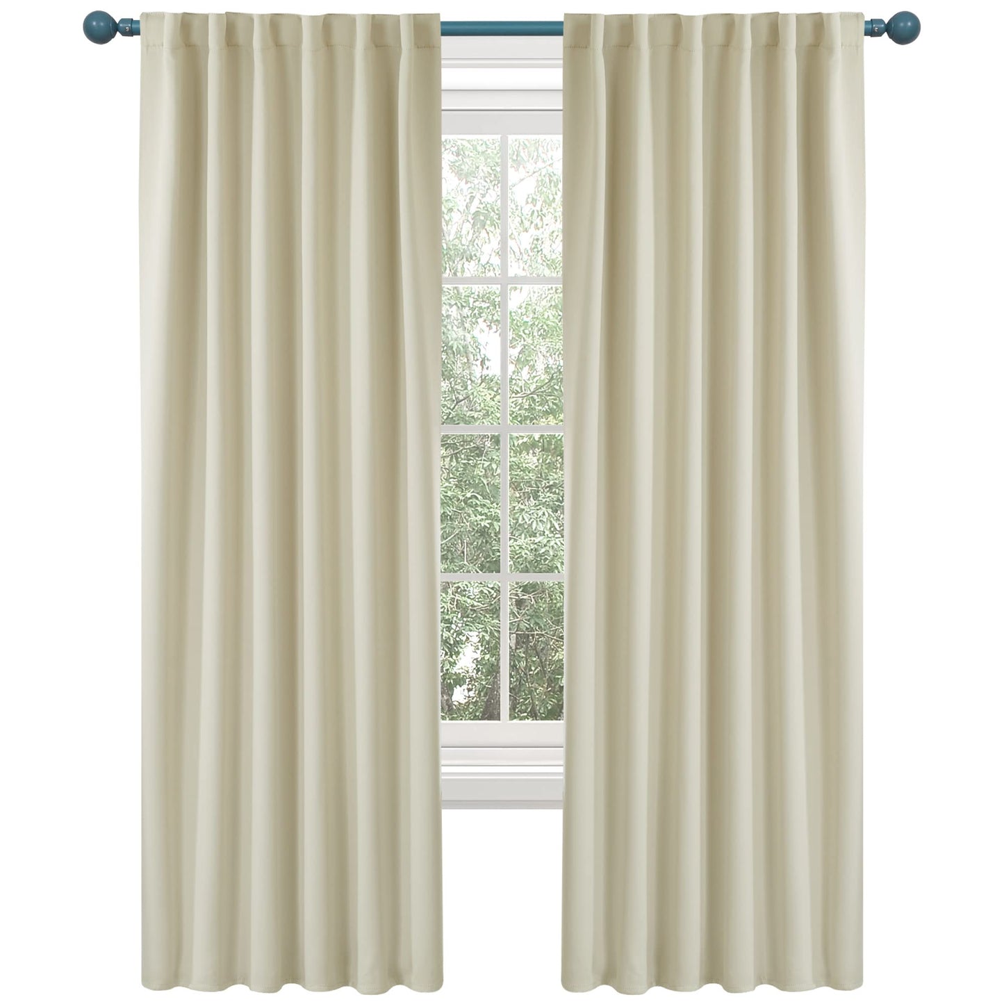 Elegant Blackout Curtains-Back Tap design-thermal Insulated fabric-for room Darkness - 1 Piece