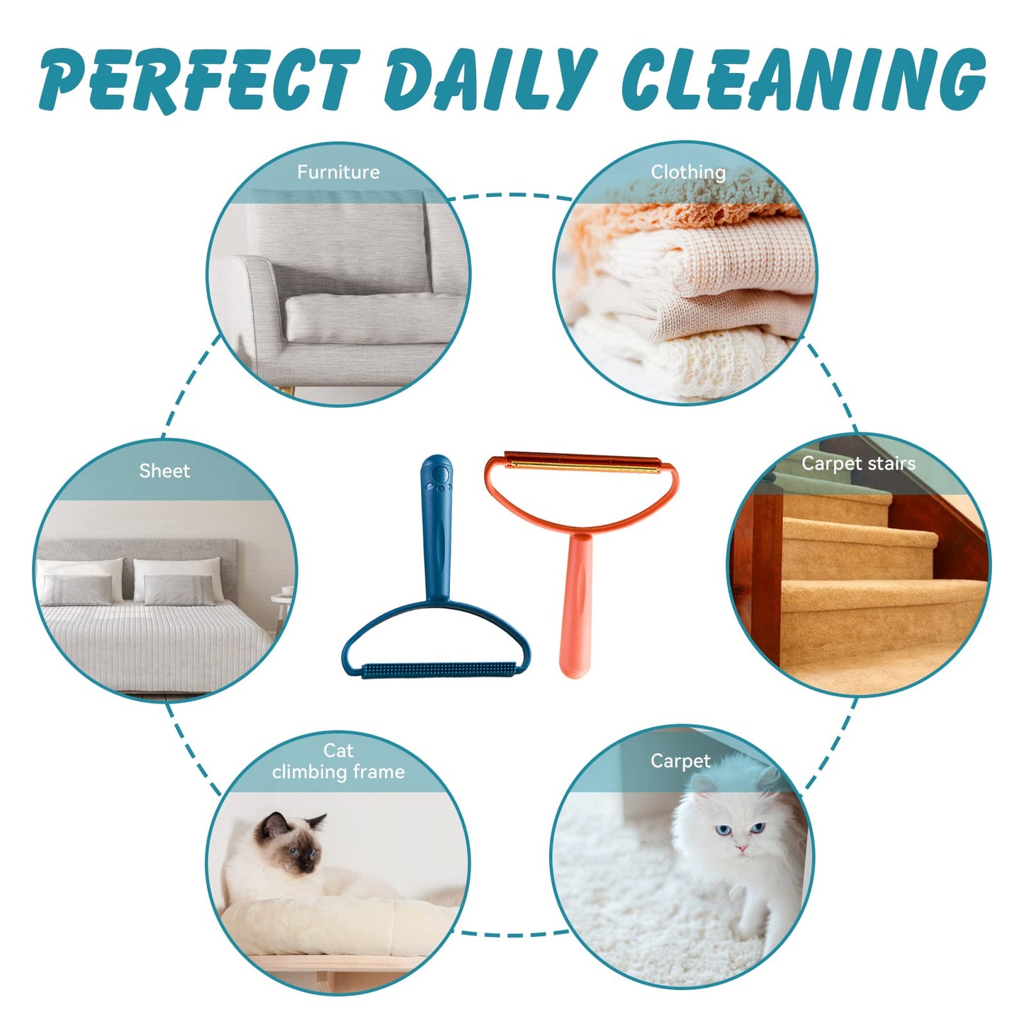 Portable Double-Sided Lint Remove Pet Fur Hair Lint Remover for Clothes Carpet Couch Travel, Reusable Lint Rollers Shaver Cleaner Fabric Pilling Remover Sc