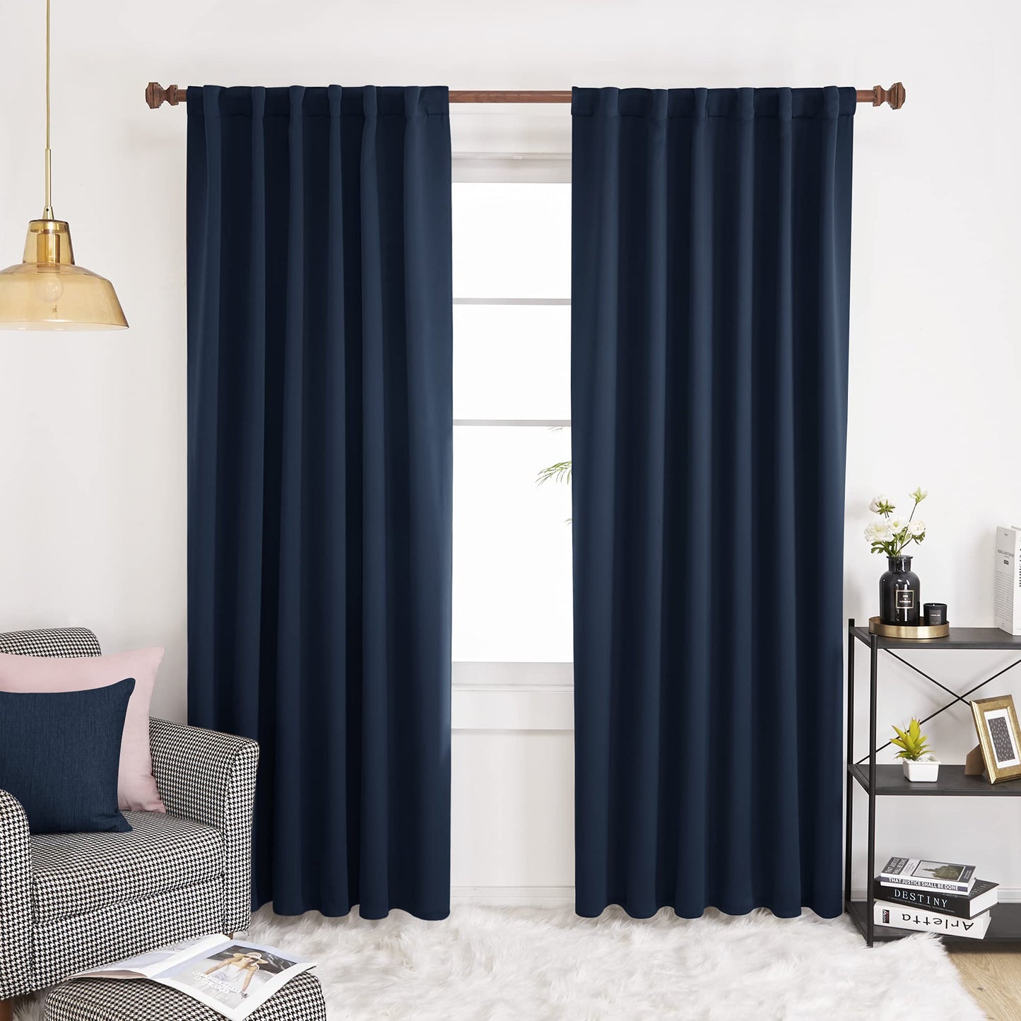 Elegant Blackout Curtains-Back Tap design-thermal Insulated fabric-for room Darkness - 1 Piece