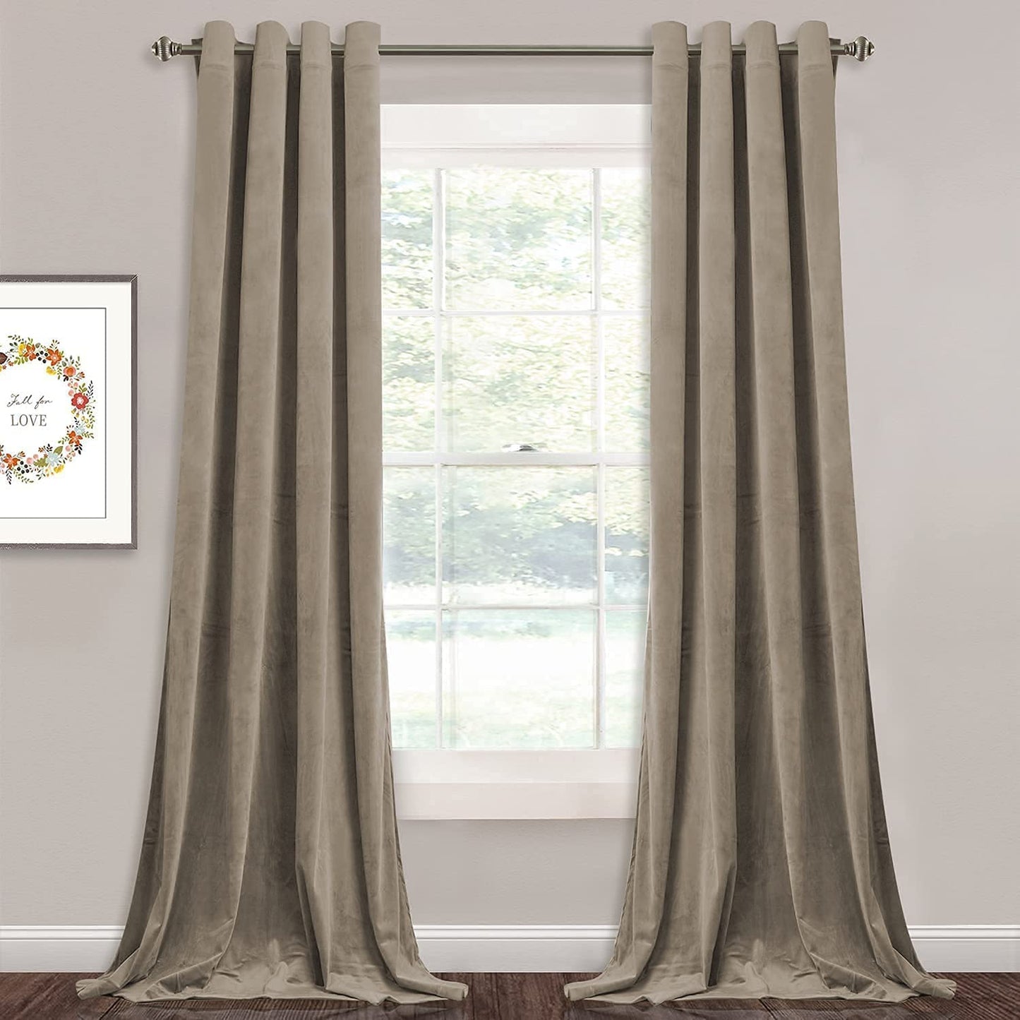 Elegant Velvet Curtains - Thermal Insulated Curtains for Living Room,steel Grommets - Light Blocking Shades - 2 panels