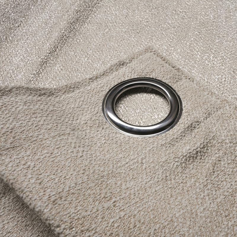 Natural Linen Curtains & Drapes with Steel Grommets, providing Semi-Sheer privacy and Light Filtering for Bedroom-Living Room. 2 Pieces