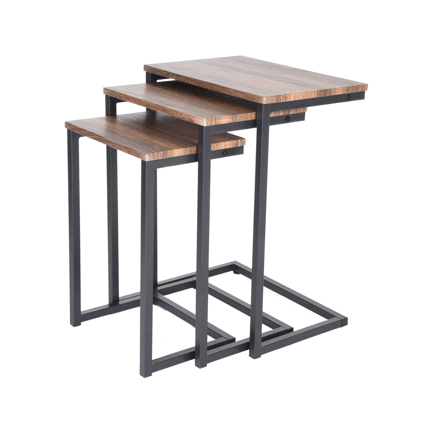 Nesting Side/End Tables Set of 3 Modern Rustic Stacking Accent Furniture